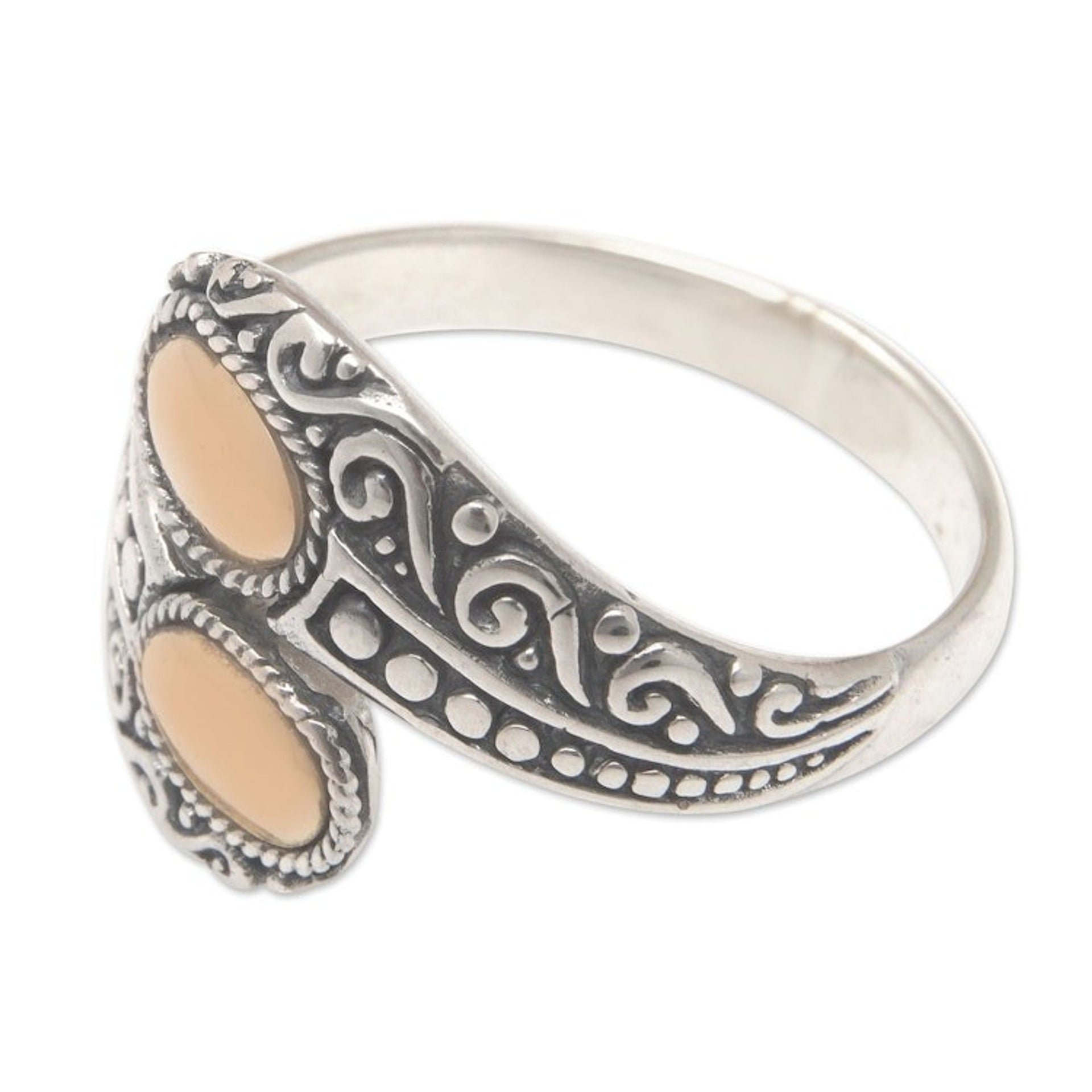 18k Gold-Accented Traditional Cocktail Ring from Bali 'Golden Encounter'