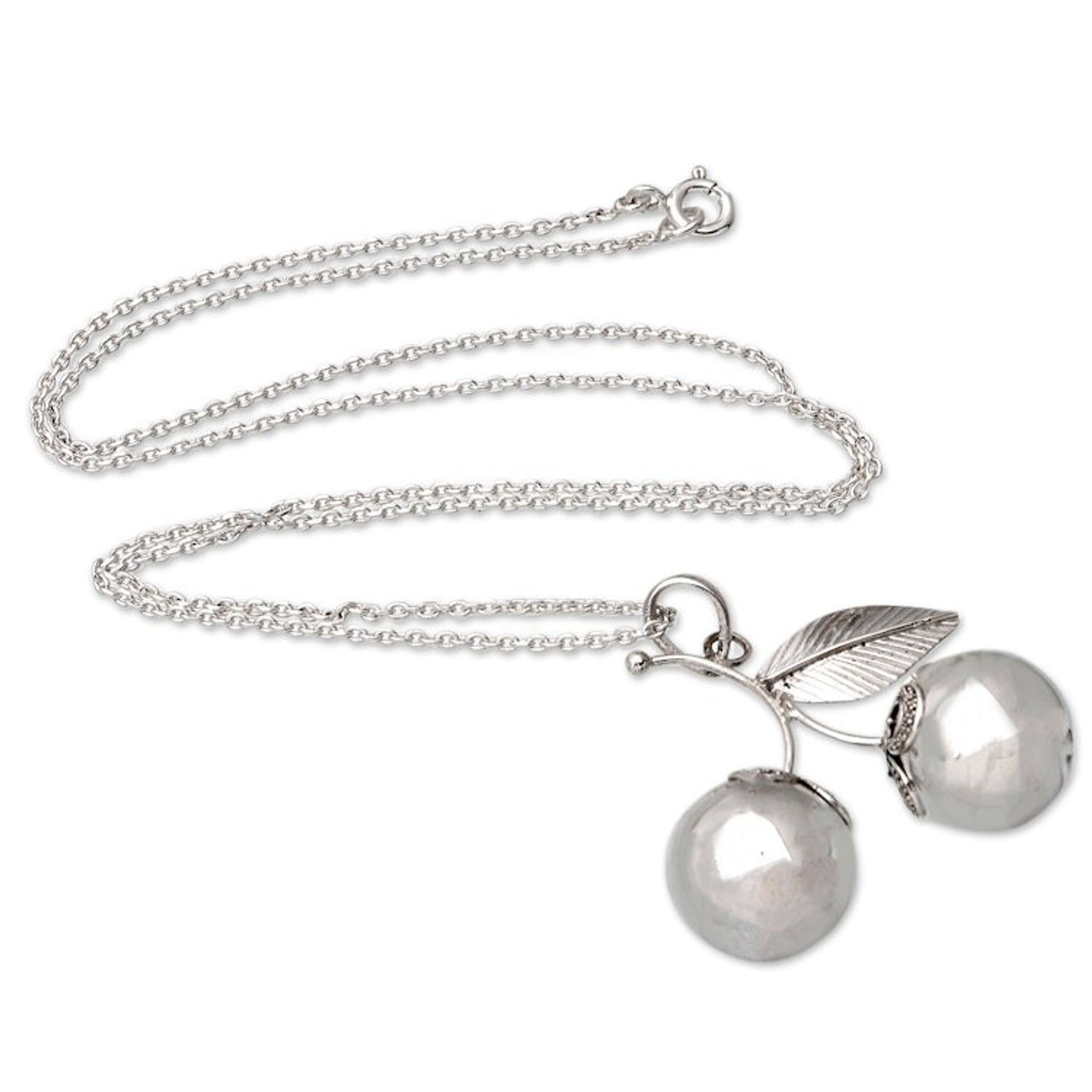 Sterling Silver Berry Pendant Necklace Crafted in Bali 'Bali Berries'