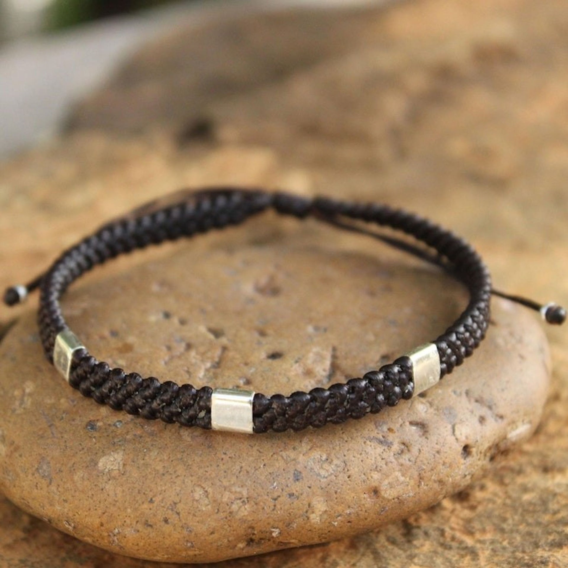 Silver Braided Bracelet 'Three Kingdoms'