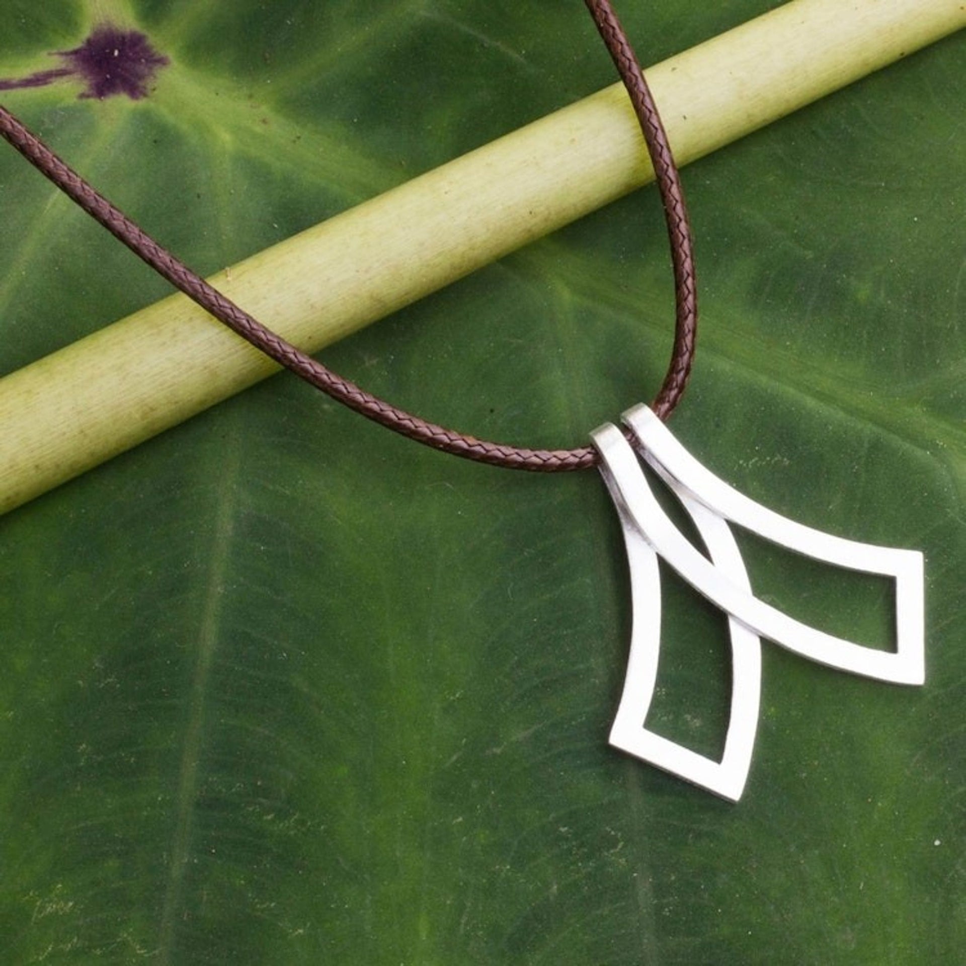 Original Sterling Silver Necklace for Men 'Siam Bow Tie'