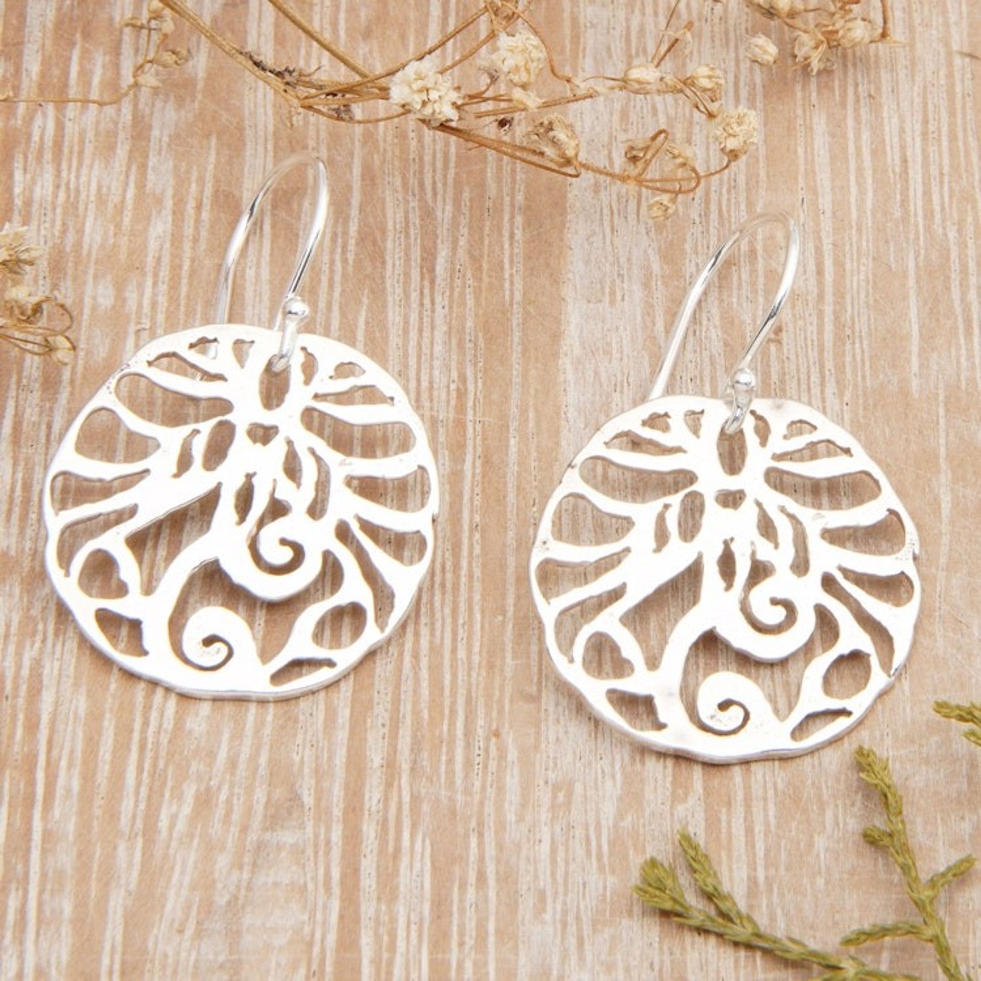 925 Silver Dangle Earrings with Abstract Butterfly Motif 'Night of the Butterfly'