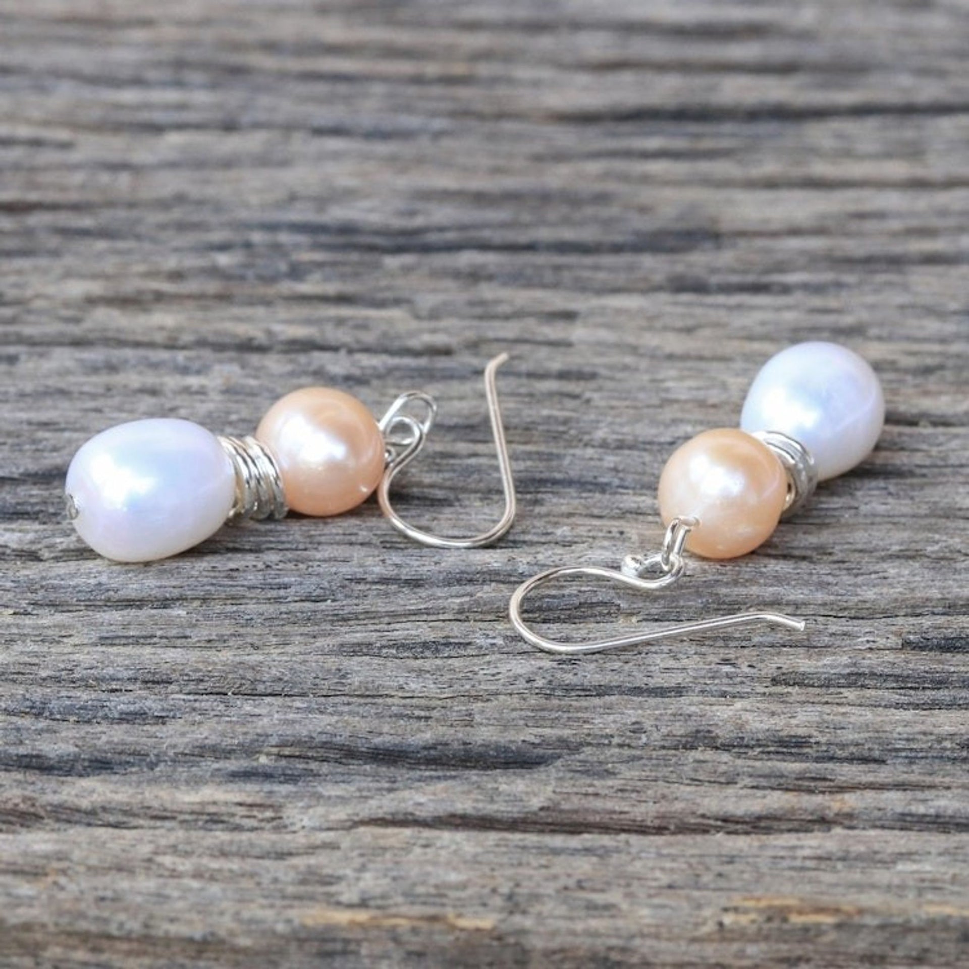 Cultured Pearl and Sterling Silver Earrings from Thailand 'Luxury Orbs'
