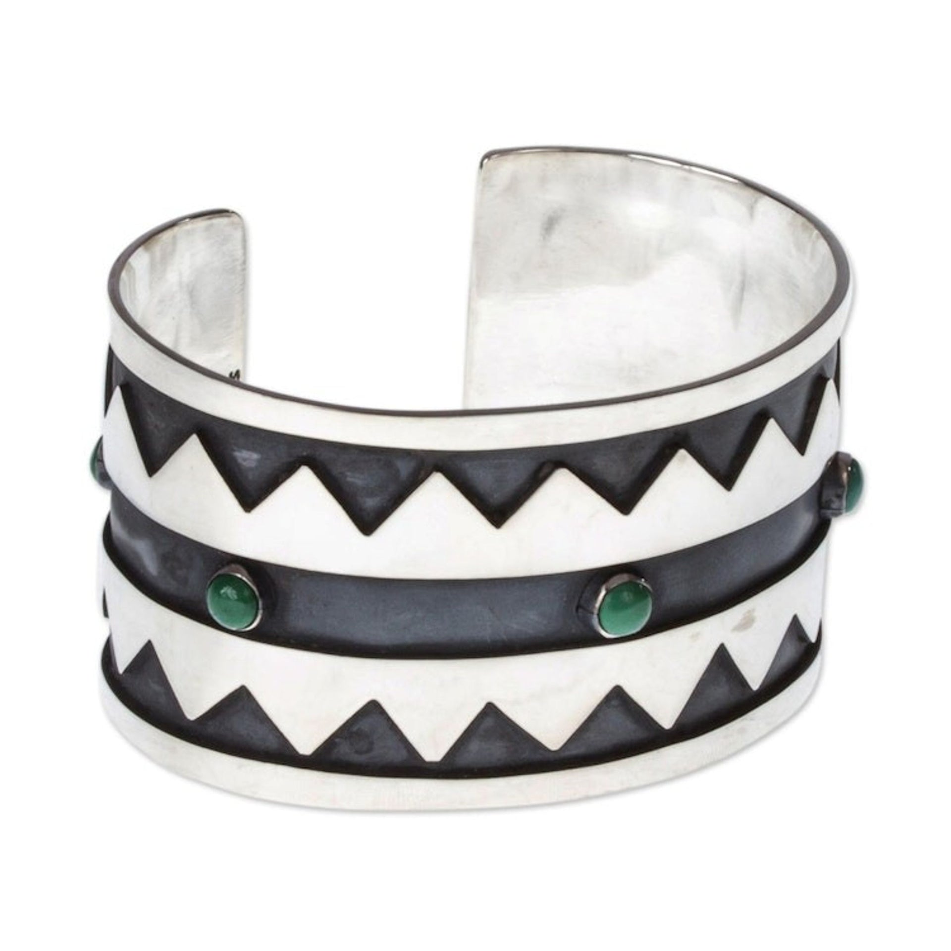 Handmade Sterling Silver And Turquoise Bracelet From Mexico 'Angeles'