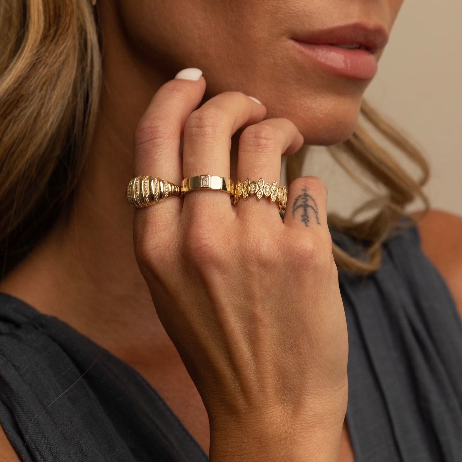 Gold Multi Marquise Diamond Illusion Eternity Band