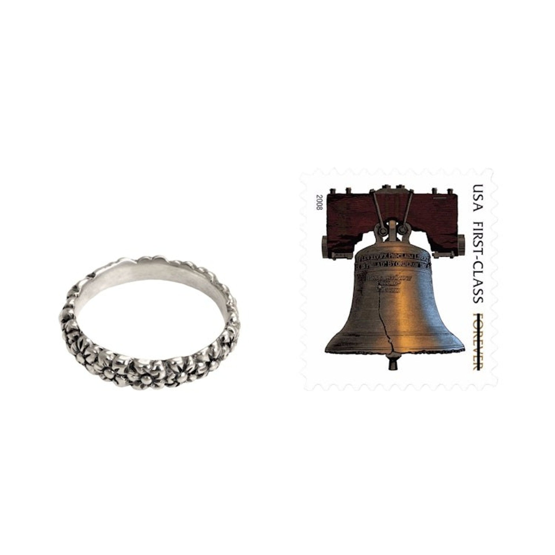 Floral Sterling Silver Band Ring 'Silver Garland'