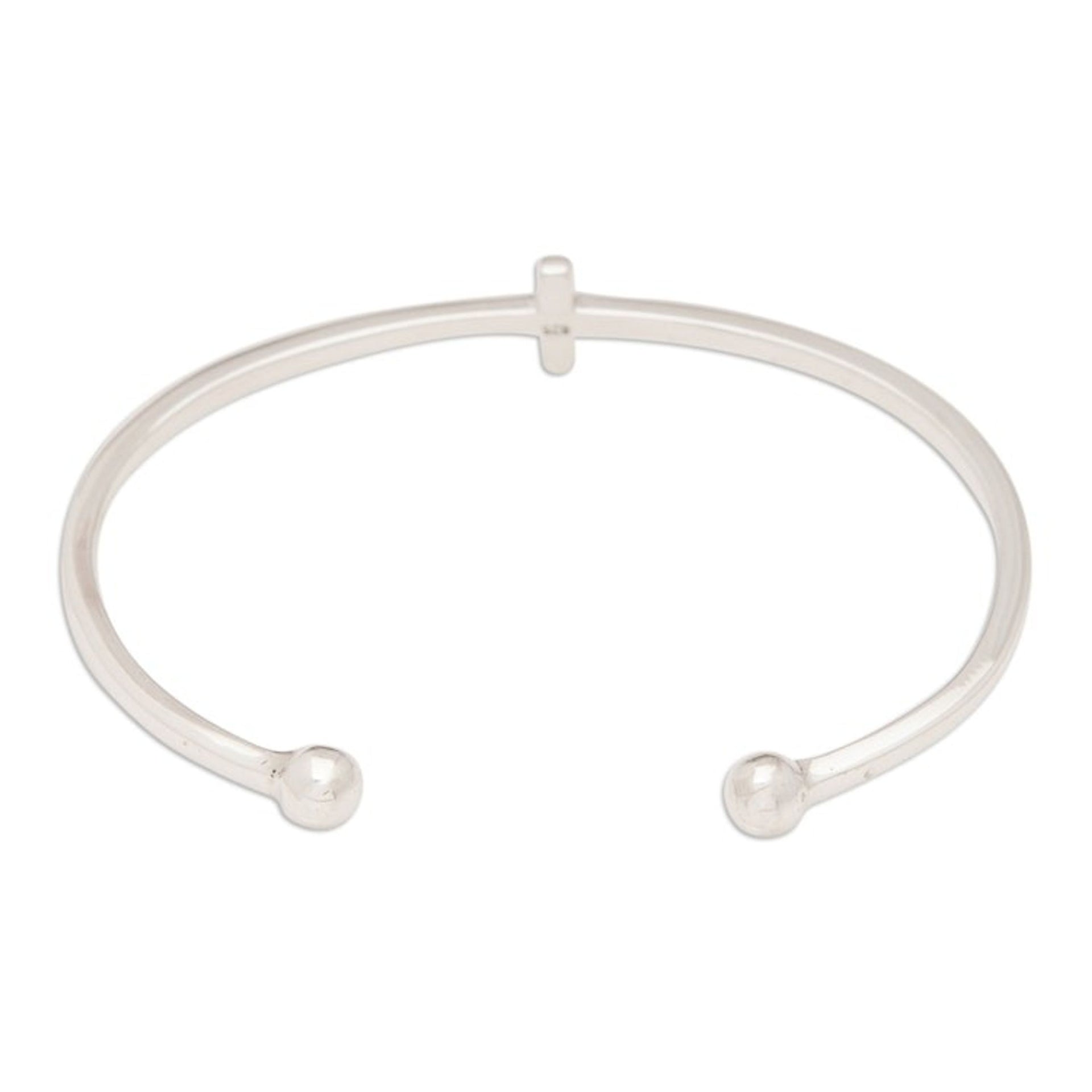 High Polished Sterling Silver Cuff Bracelet from Bali 'Modern Globe-Trotting'