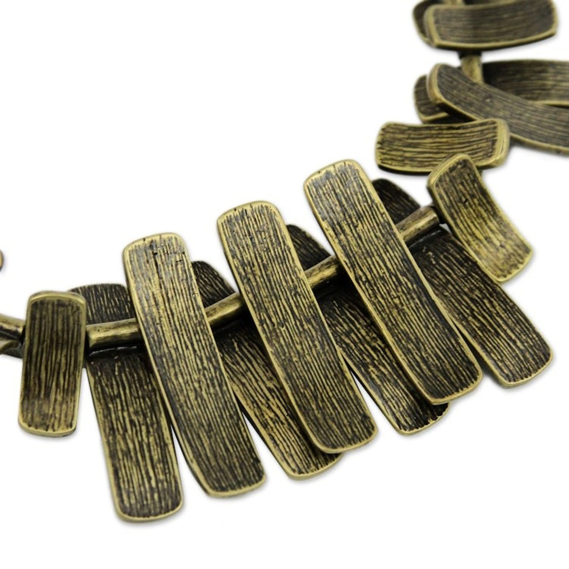 Bold Modern Geometric Bronze Plated Statement Necklace 'Bronze Goddess'