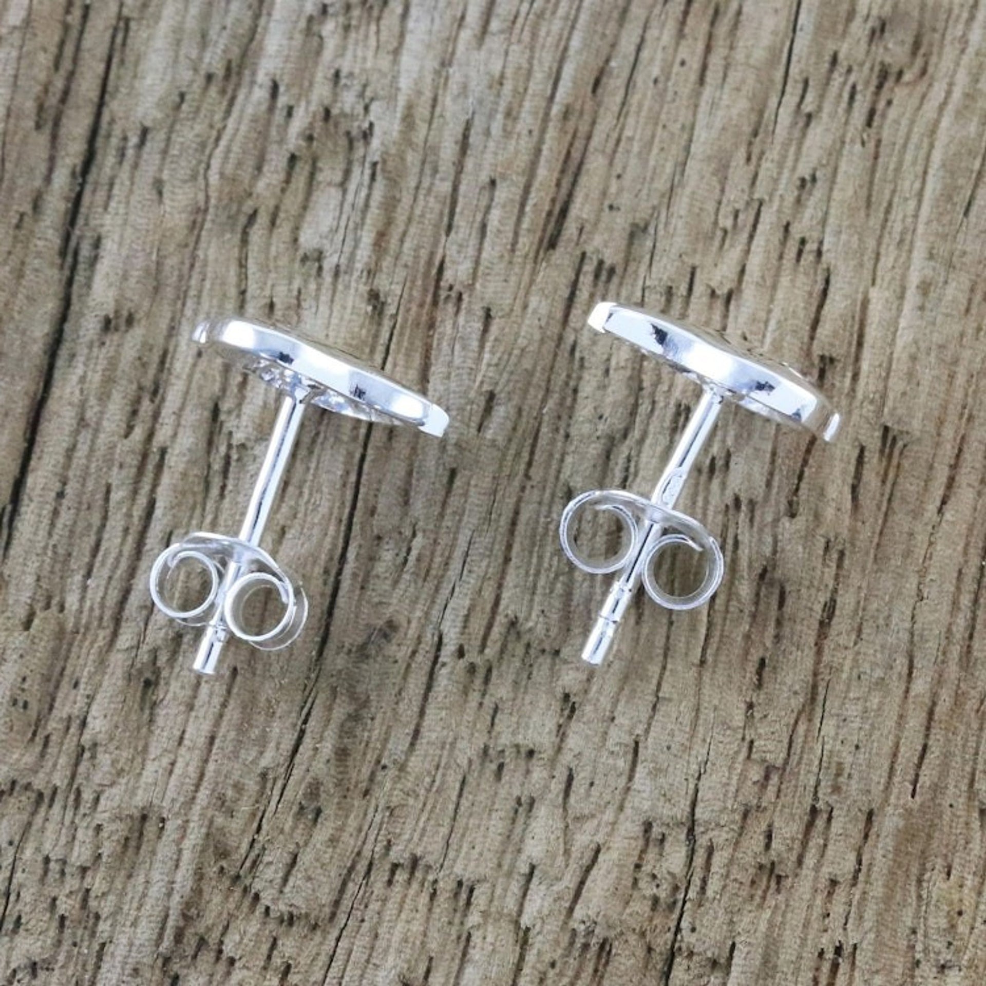 Handcrafted Sterling Silver Bird Stud Earrings from Thailand 'Little Birds'