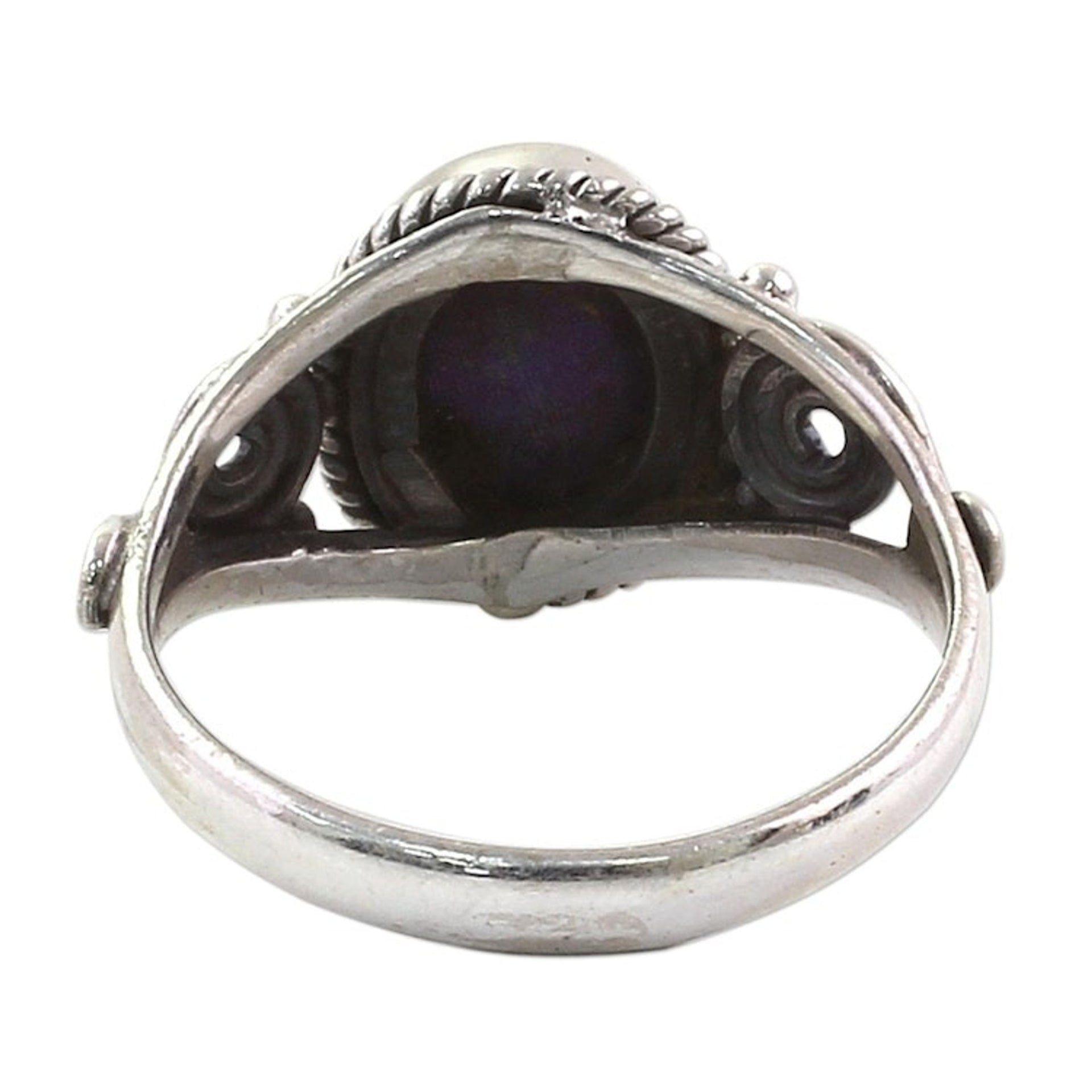 Silver Purple Composite Turquoise Cocktail Ring India 'Purple Attunement'