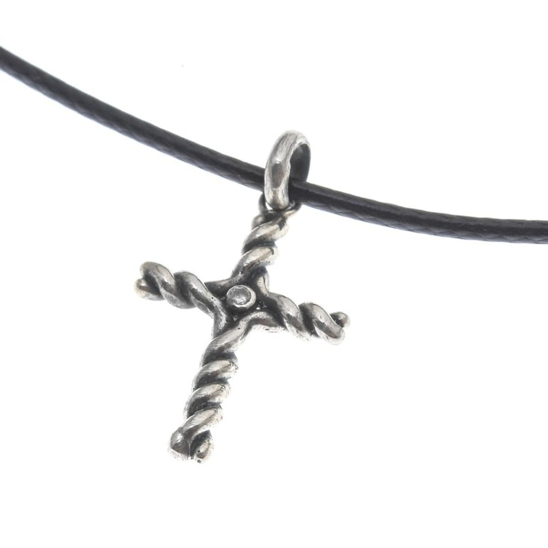Artisan Crafted Thai Sterling Silver Cross Necklace with CZ 'Beacon Cross'