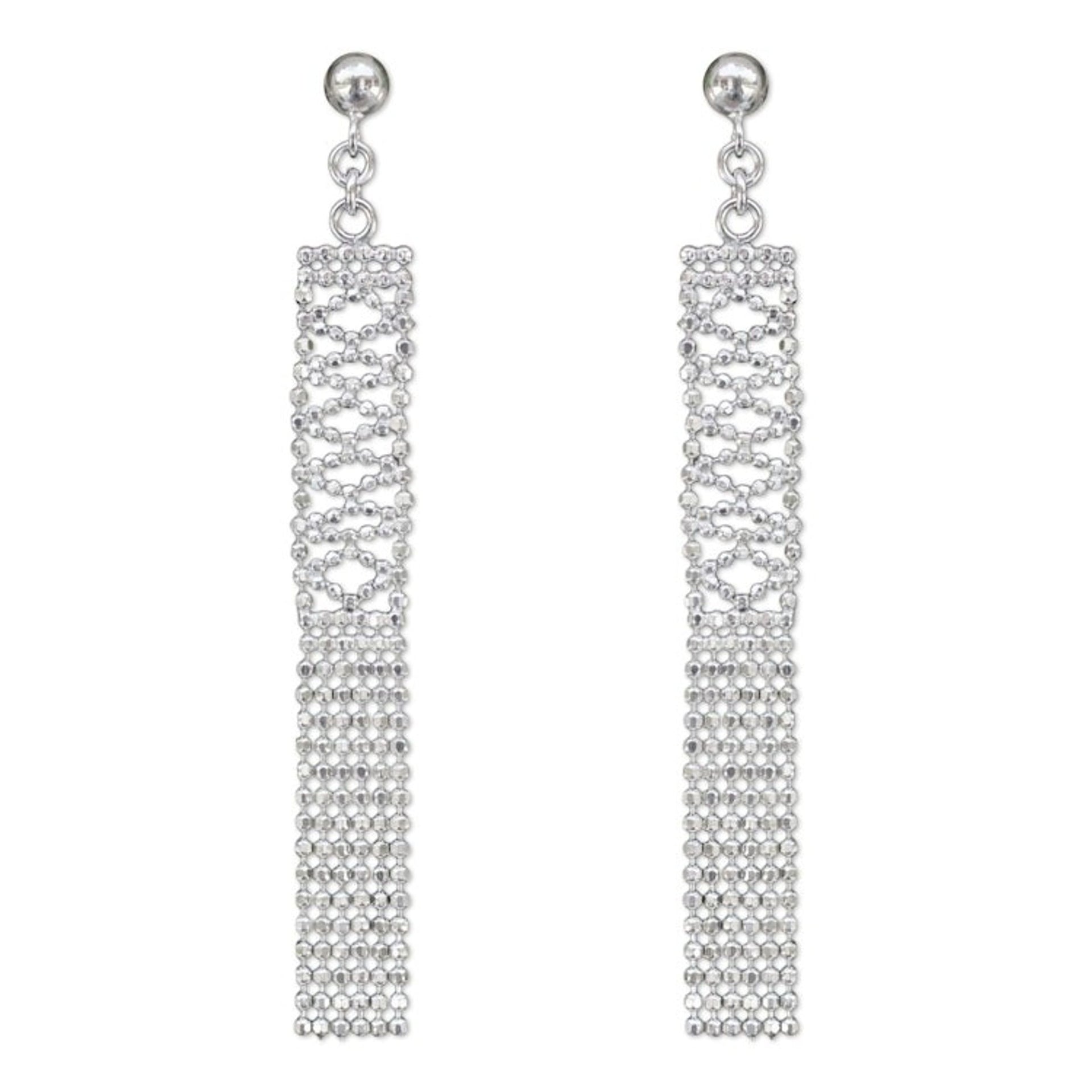 Contemporary Sterling Silver Waterfall Style Earrings 'Mandarin Fringe'