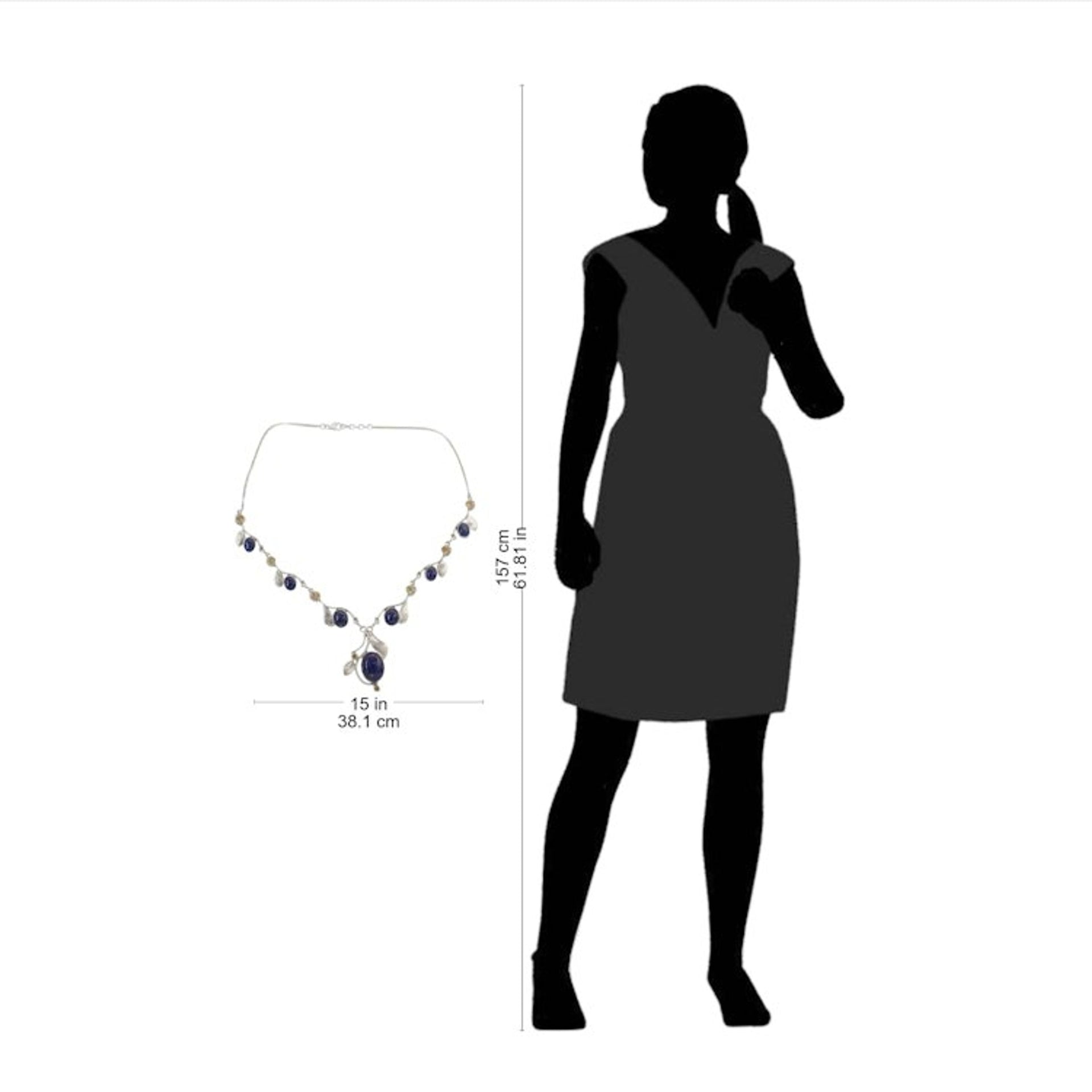 India Jewelry Lapis Lazuli and Citrine Y Necklace 'Dew Blossom'