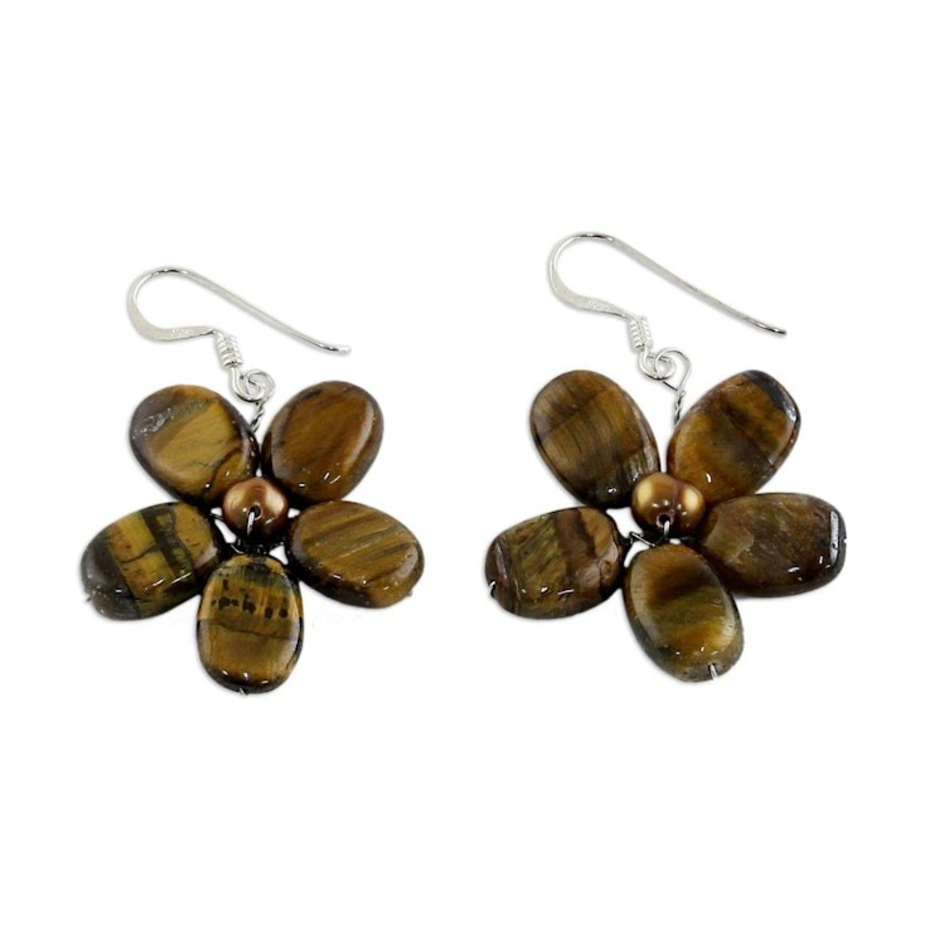 Tiger's Eye Earrings from Thailand 'Tawny Paradise'