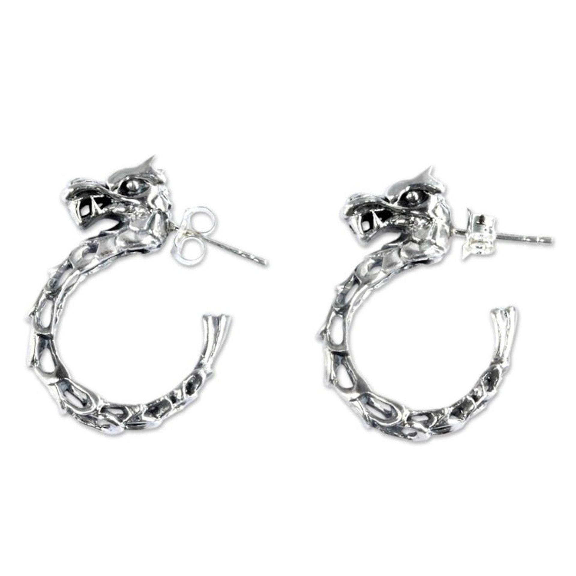 Balinese Dragon Half-hoop Earrings 'Anantaboga Dragon'