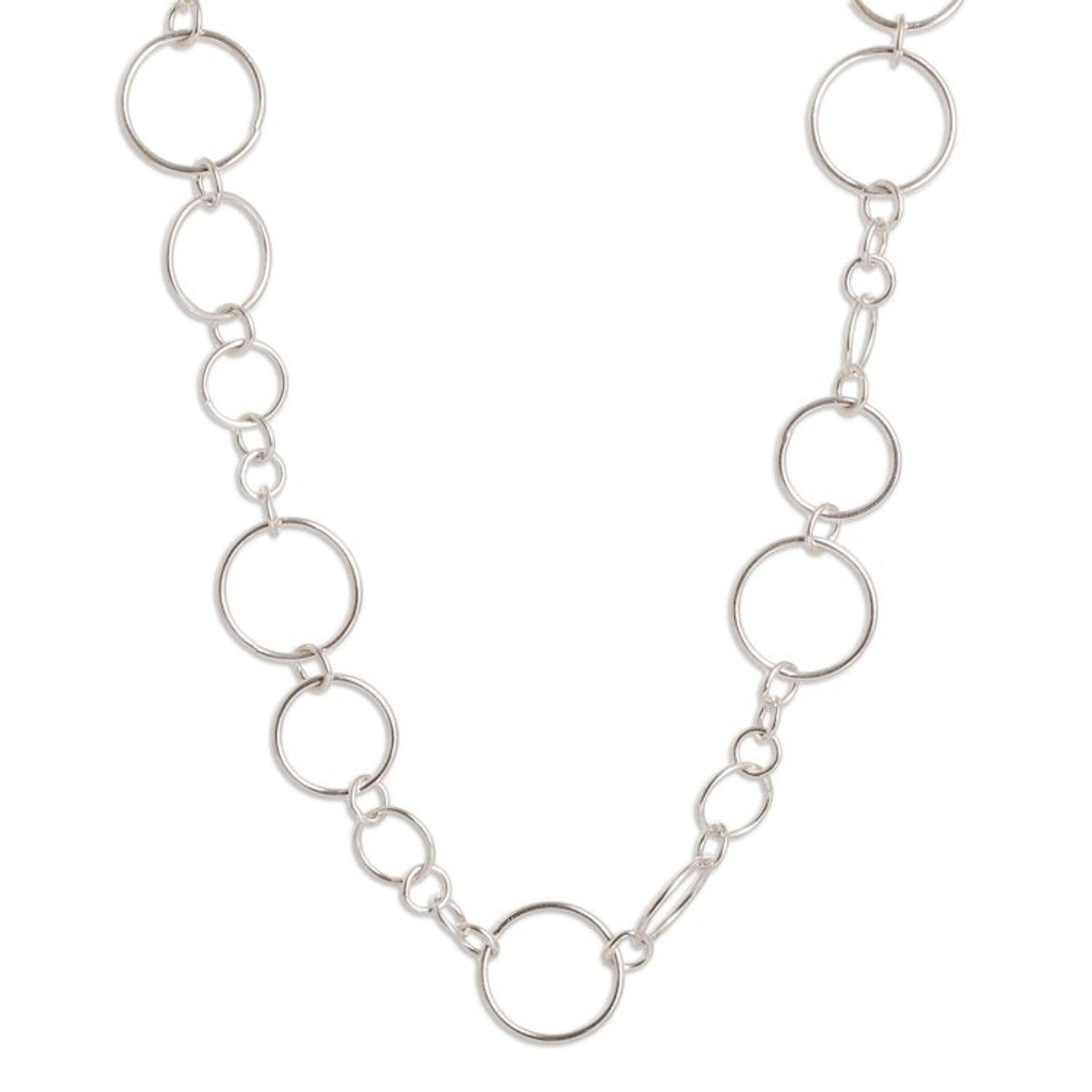 Sterling Silver Link Necklace with Bubble Motifs 'Sparkling Bubbles'