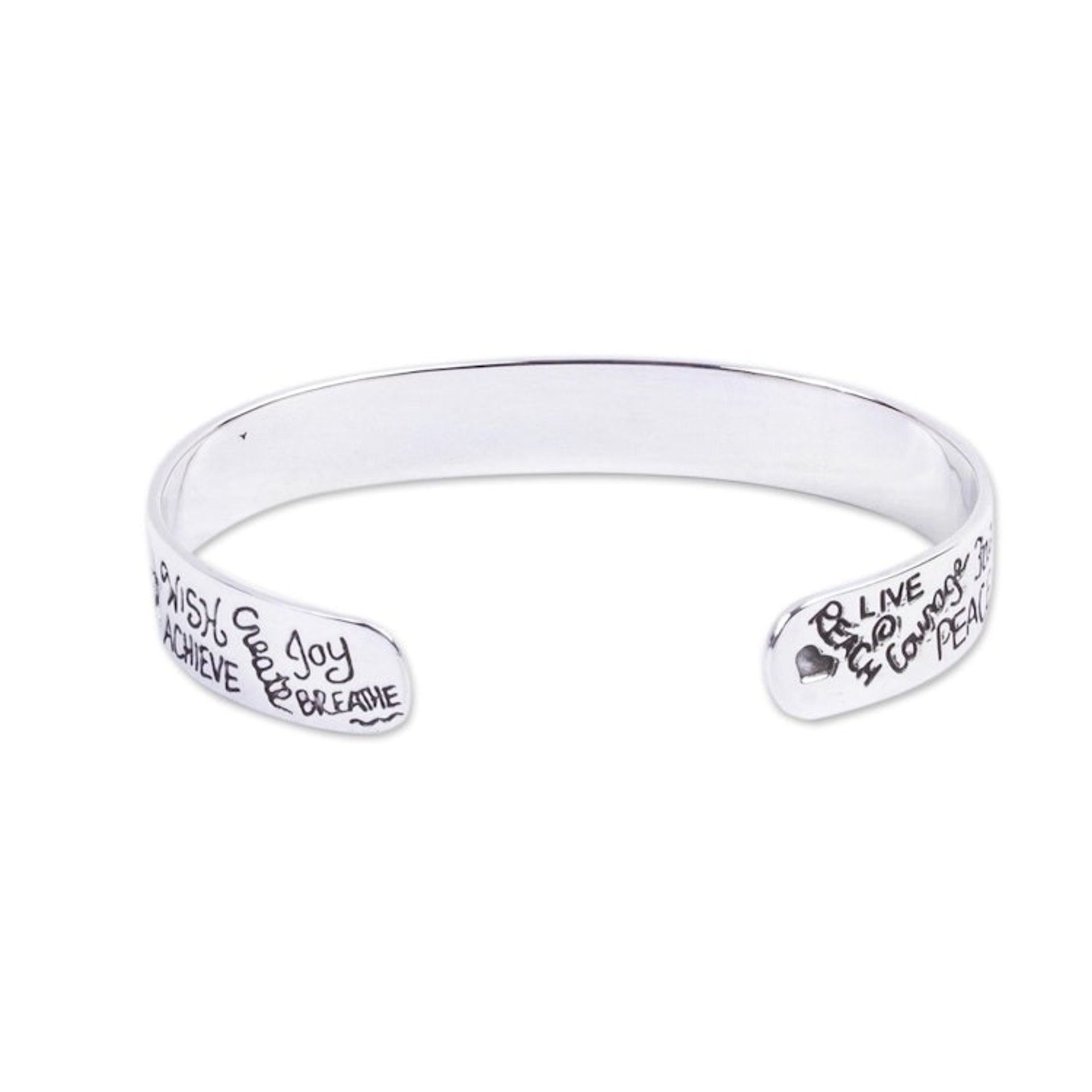 Persevere Sterling Silver Cuff Bracelet from Taxco 'Persevere'