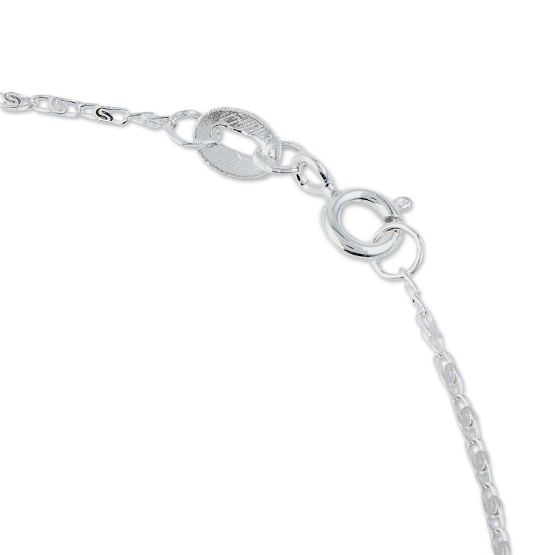 Sterling Silver Necklace with Natural Flower Pendant 'Flowered Heart'