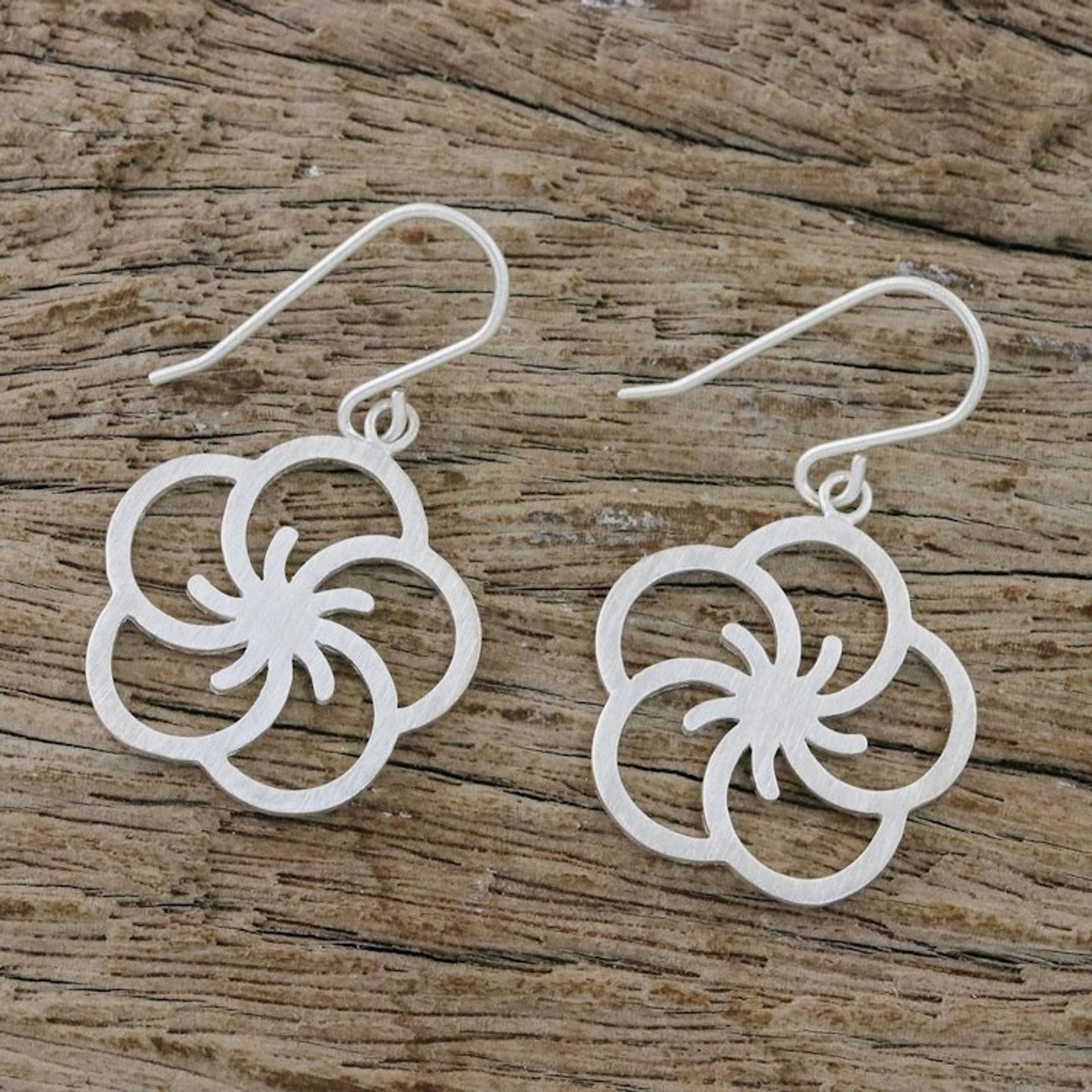 Floral Sterling Silver Earrings 'Cherry Blossom'