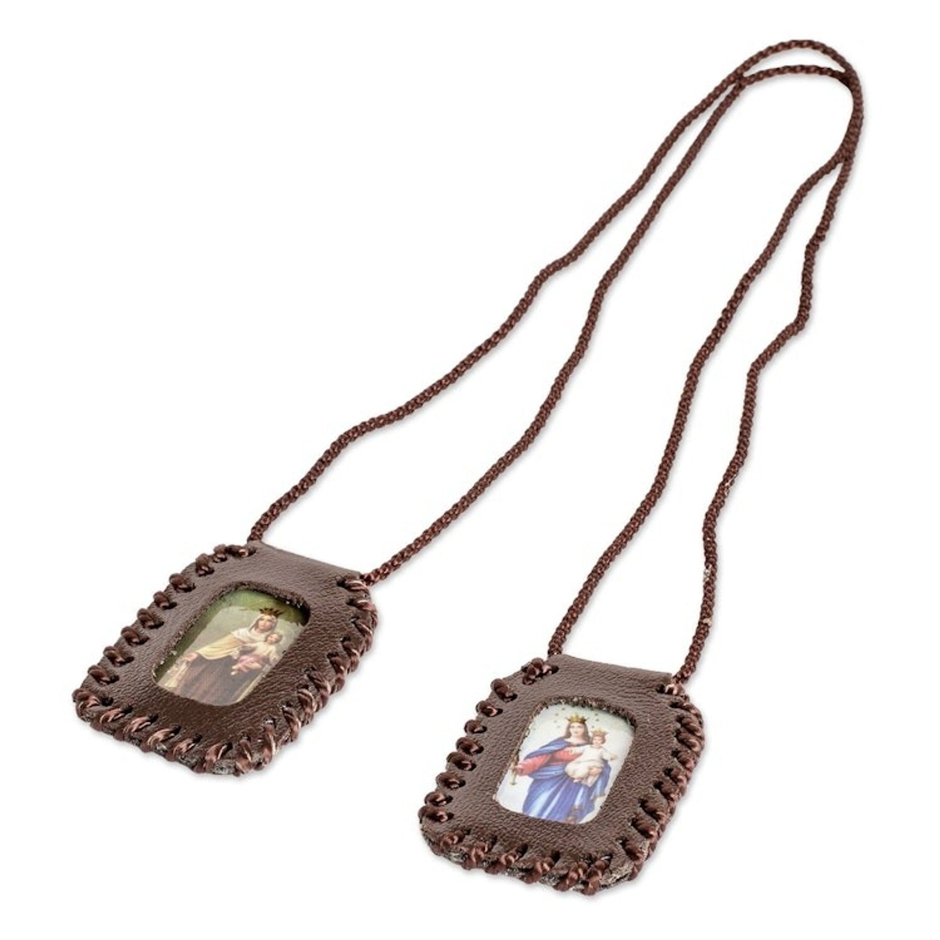 Handcrafted Inspirational Religious Double Pendant Necklace 'Path of Faith'