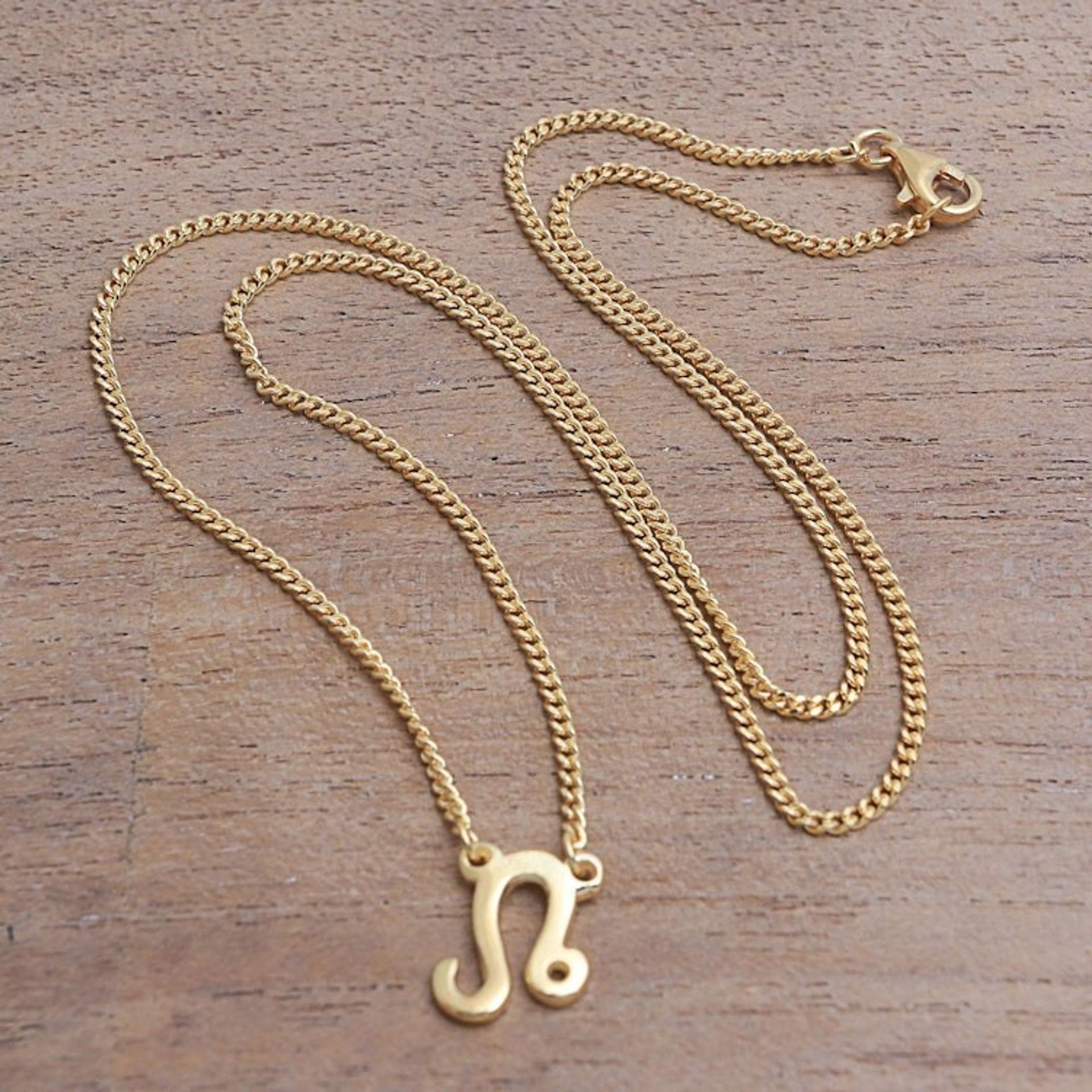 18k Gold Plated Sterling Silver Leo Pendant Necklace 'Golden Leo'
