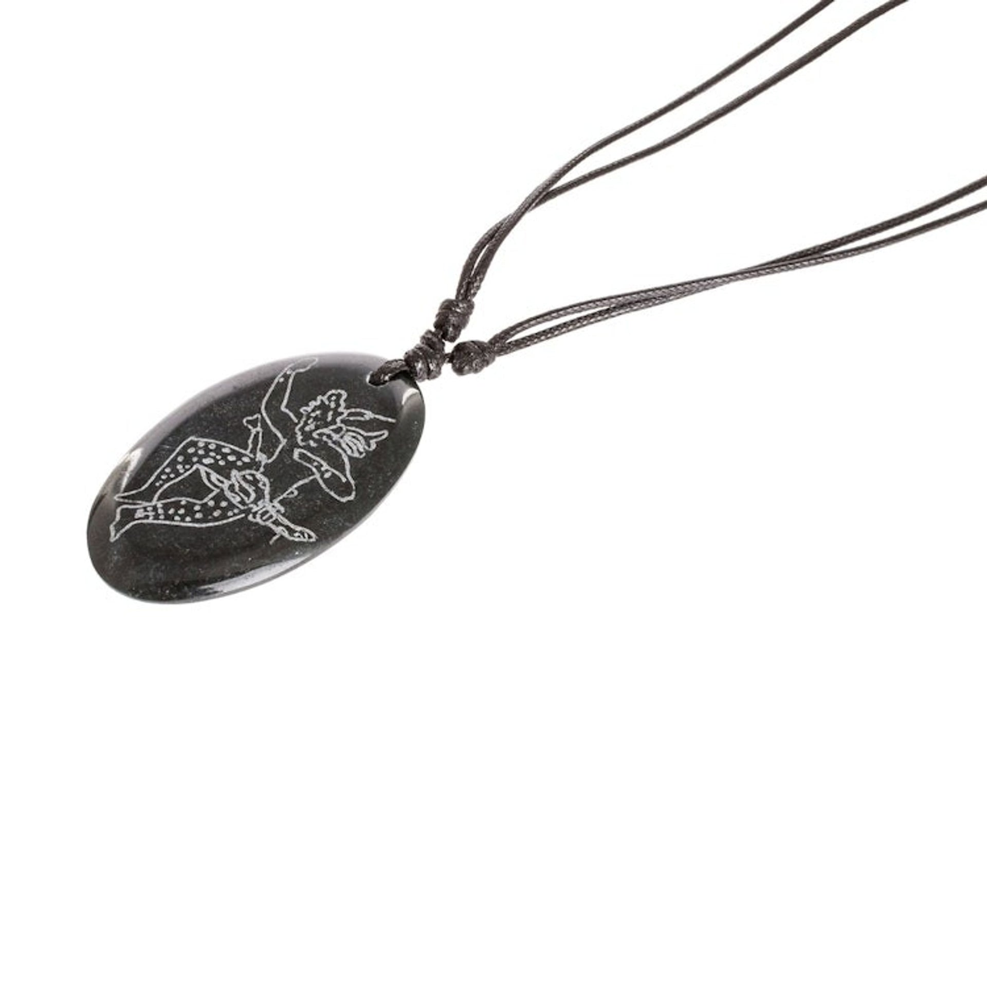Maya-themed Unisex Adjustable Jade Pendant Necklace 'Dancing Maya'