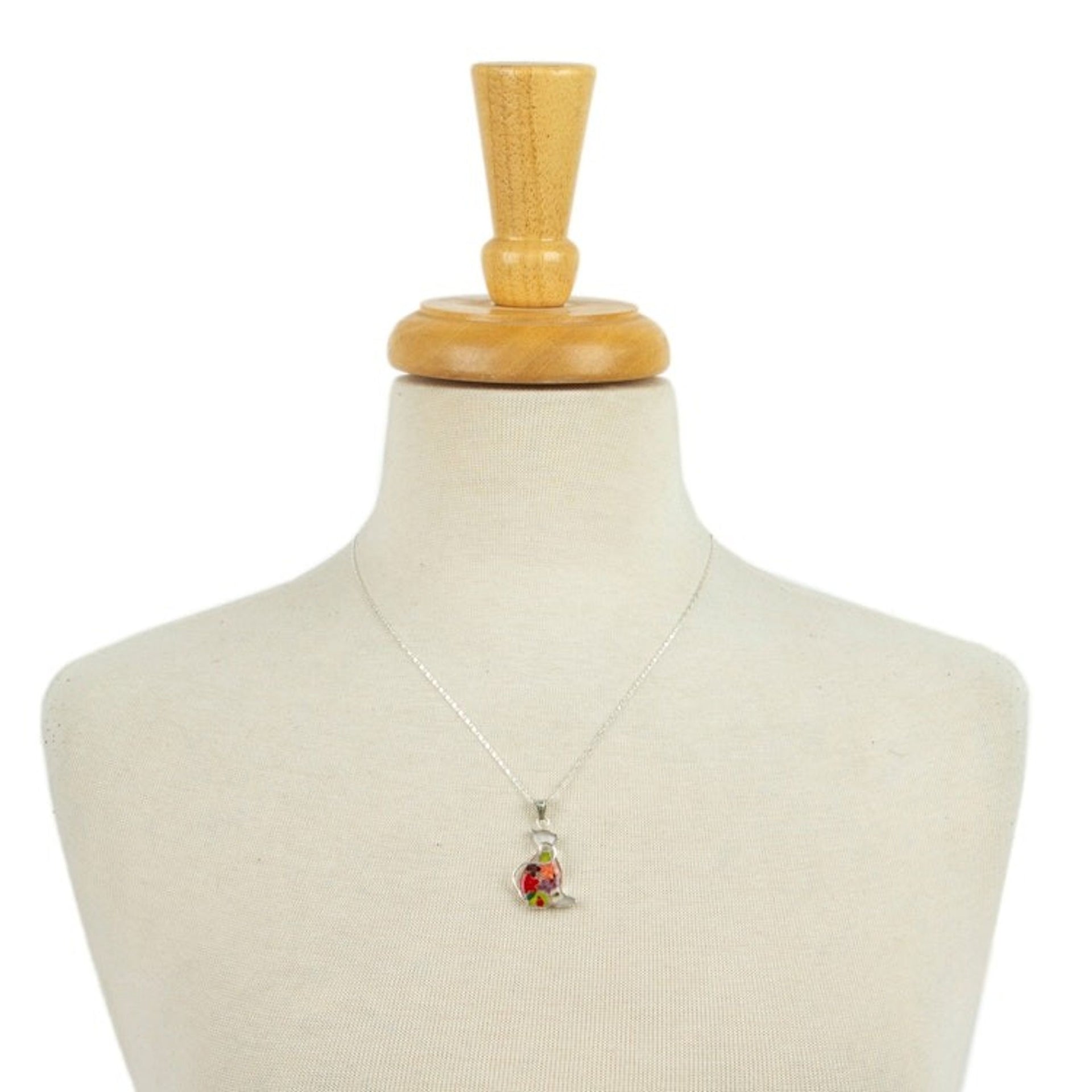 Cat-Themed Natural Flower Sterling Silver Pendant Necklace 'Feline Spring'