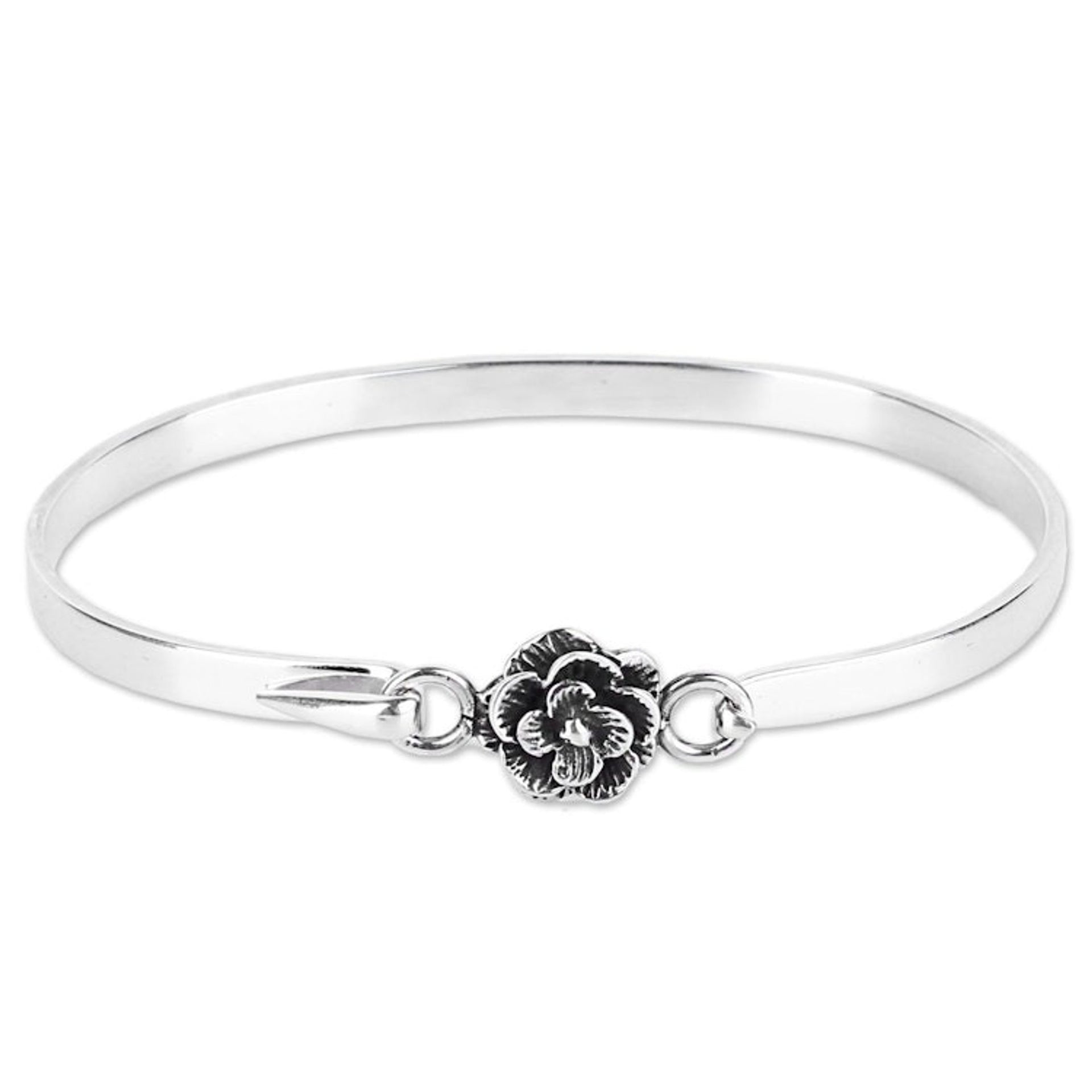 Hand Made Sterling Silver Rose Bracelet from India 'Rose Beauty'