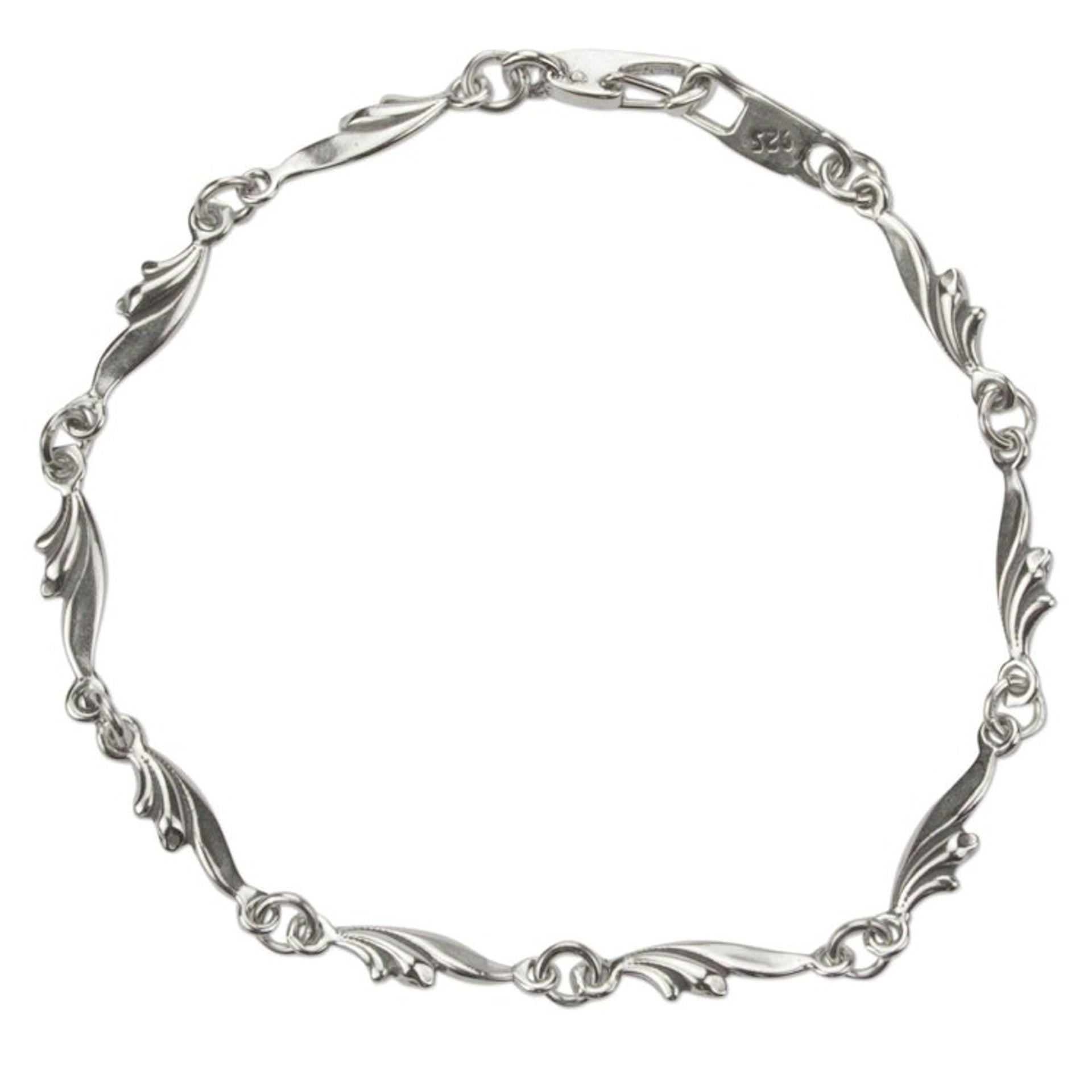 Sterling Silver Artisan Crafted Link Bracelet from Mexico 'Petite Garland'