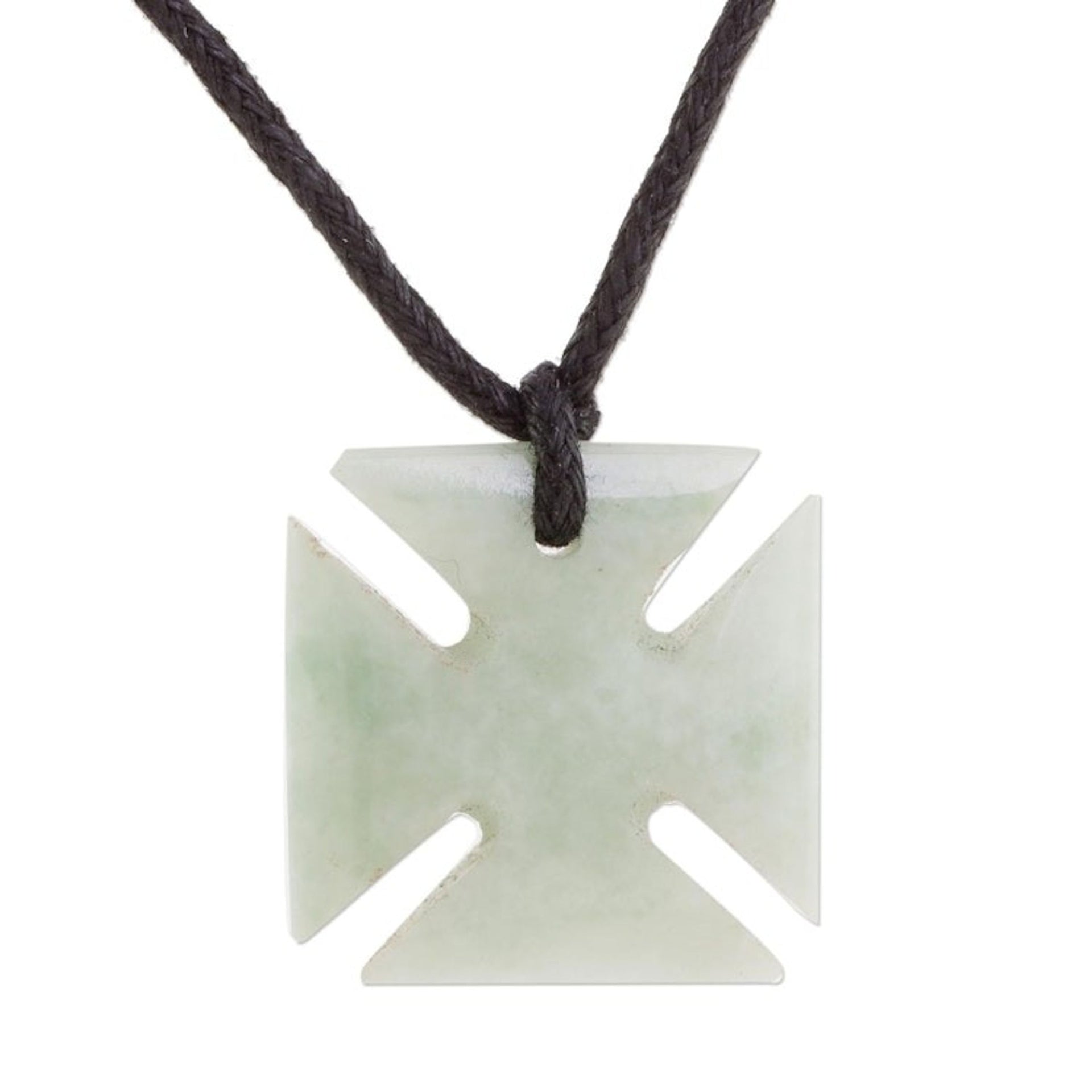 Jade Cross Pendant in Apple Green from Guatemala 'Apple Green Pat Cross'