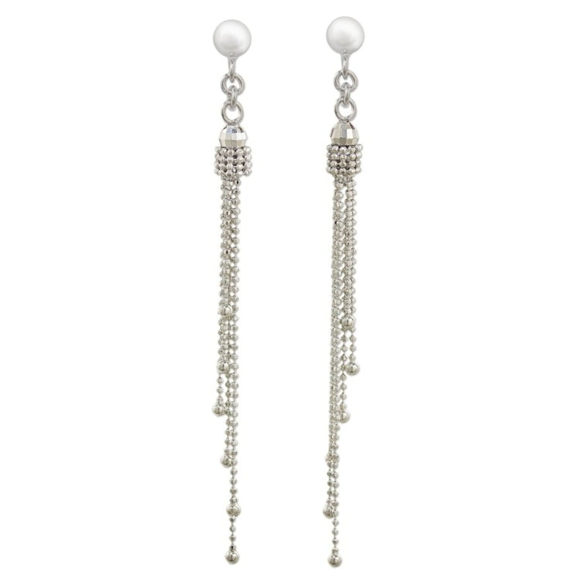 Modern Thai Earrings Handcrafted in 925 Sterling Silver 'Scintillating Waterfall'