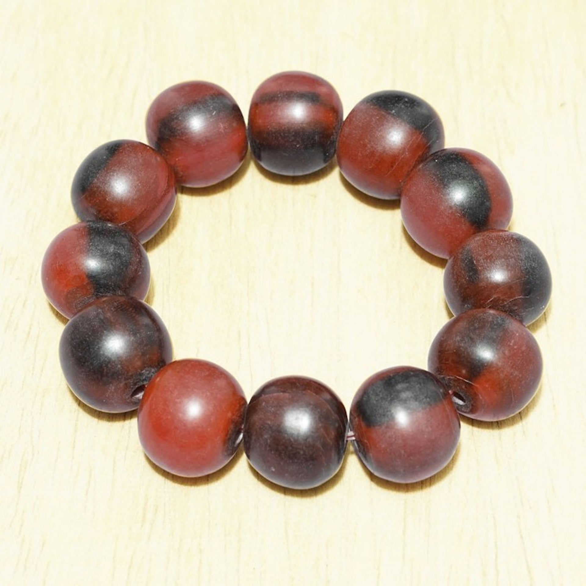 Brown and Black Beaded Stretch Bracelet from Ghana 'Hewale'