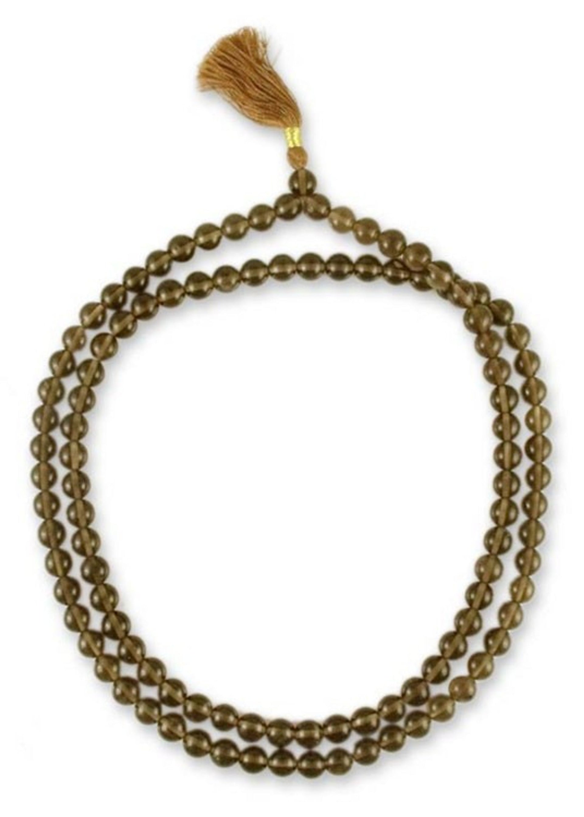 Smoky Quartz Rosary Jap Mala Indian Prayer Necklace 'Pray'