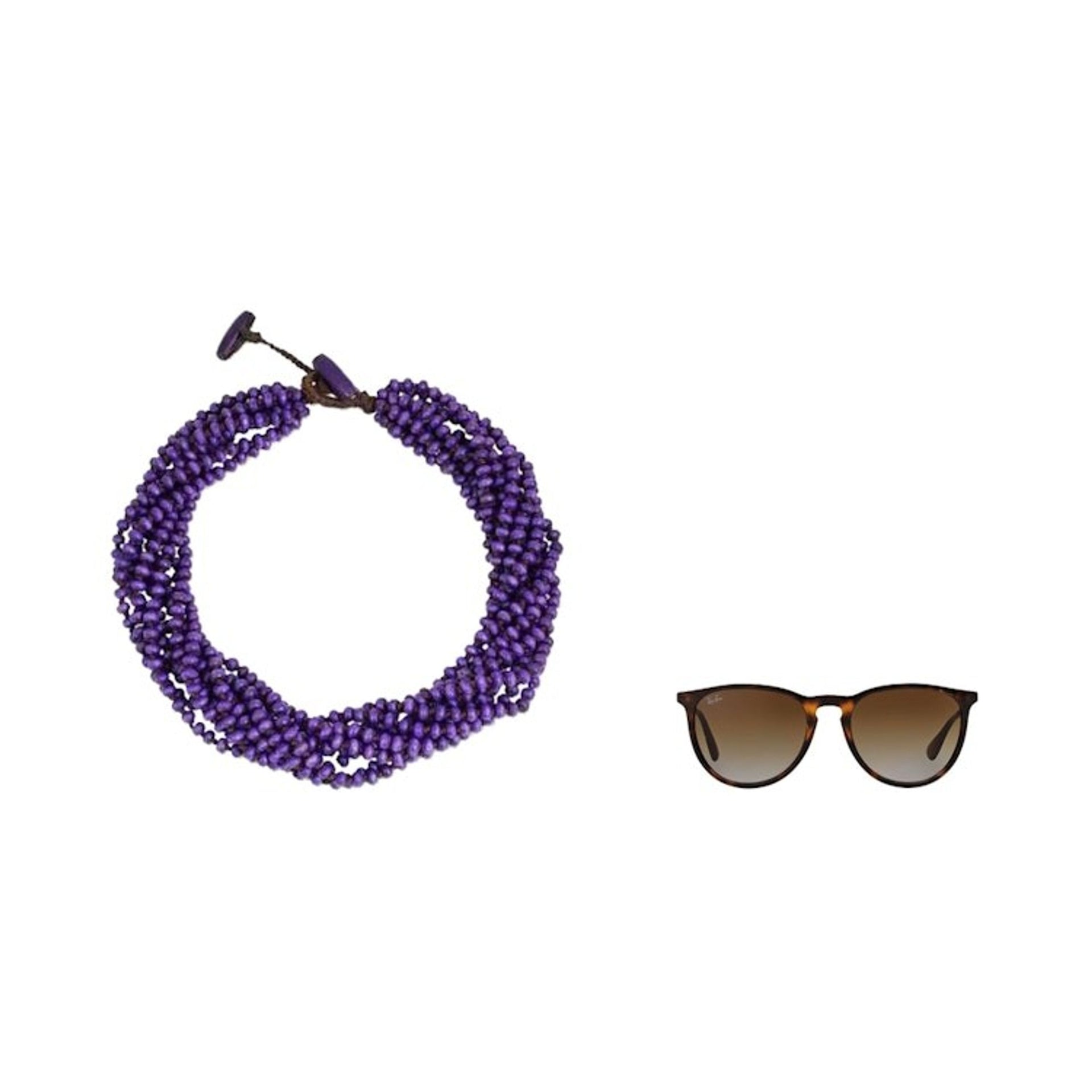 Purple Torsade Necklace Wood Beaded Jewelry 'Nan Belle'