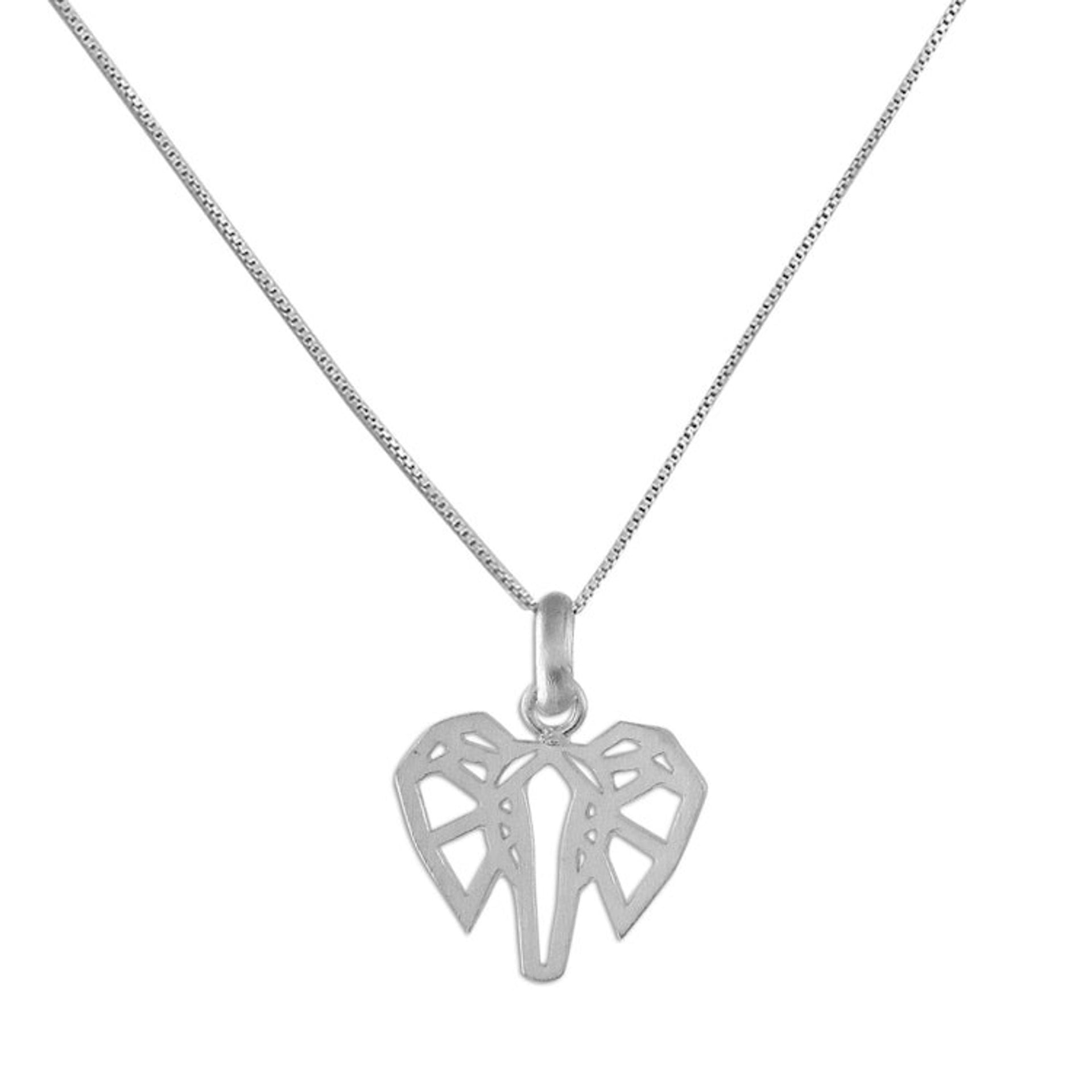 Sterling Silver Elephant Pendant Necklace from Thailand 'Holy Elephant'