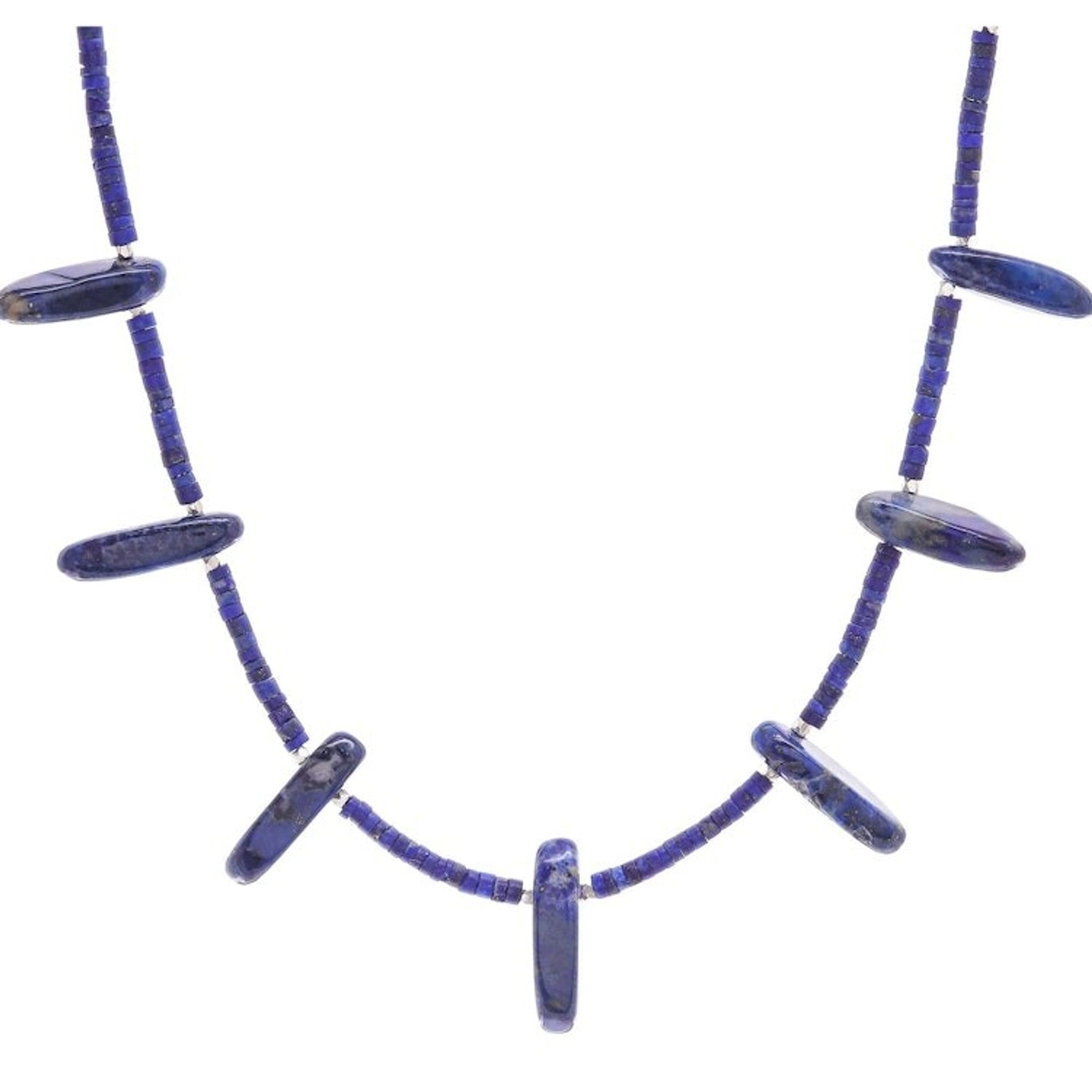 Lapis Lazuli and Karen Hill Tribe Silver Beaded Necklace 'True Blue at Midnight'