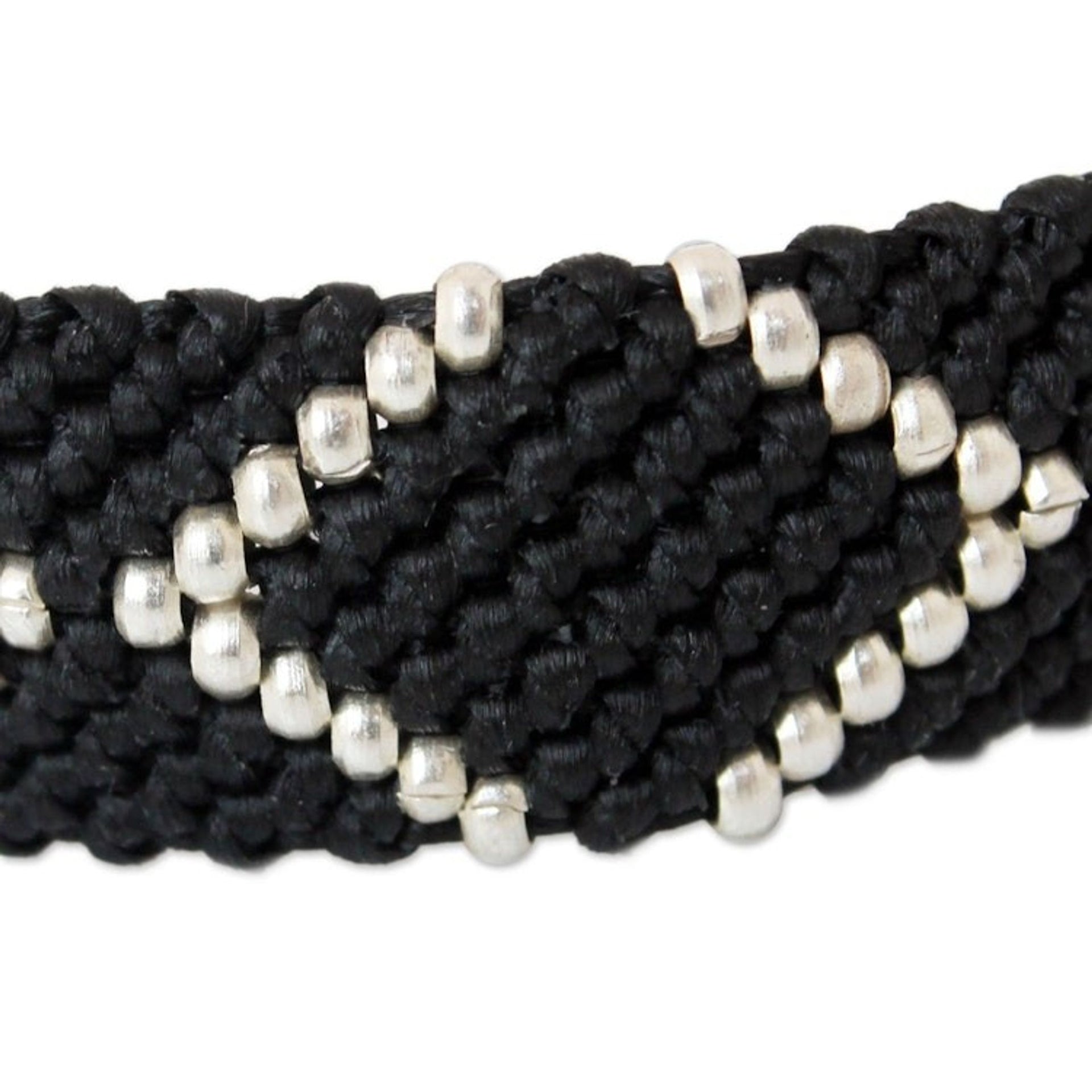 Silver accent wristband bracelet 'Night Diamonds'