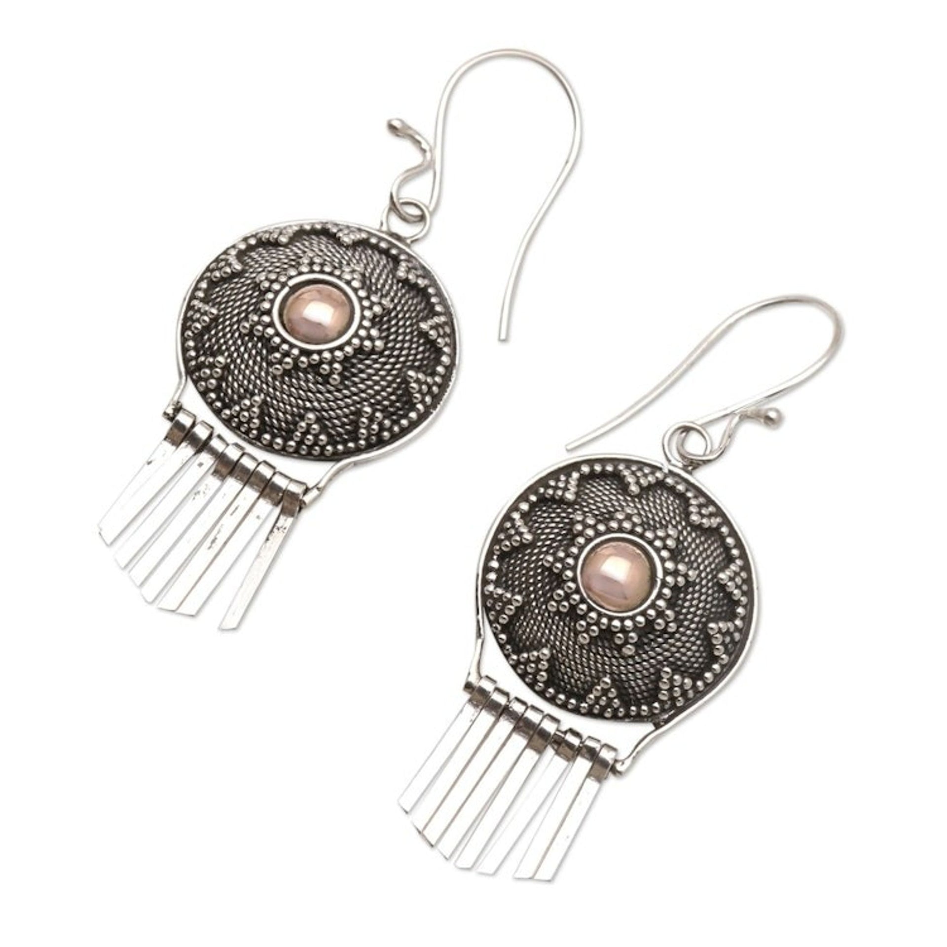Gold-Accented Sterling Silver Dangle Earrings 'Balinese Musical'
