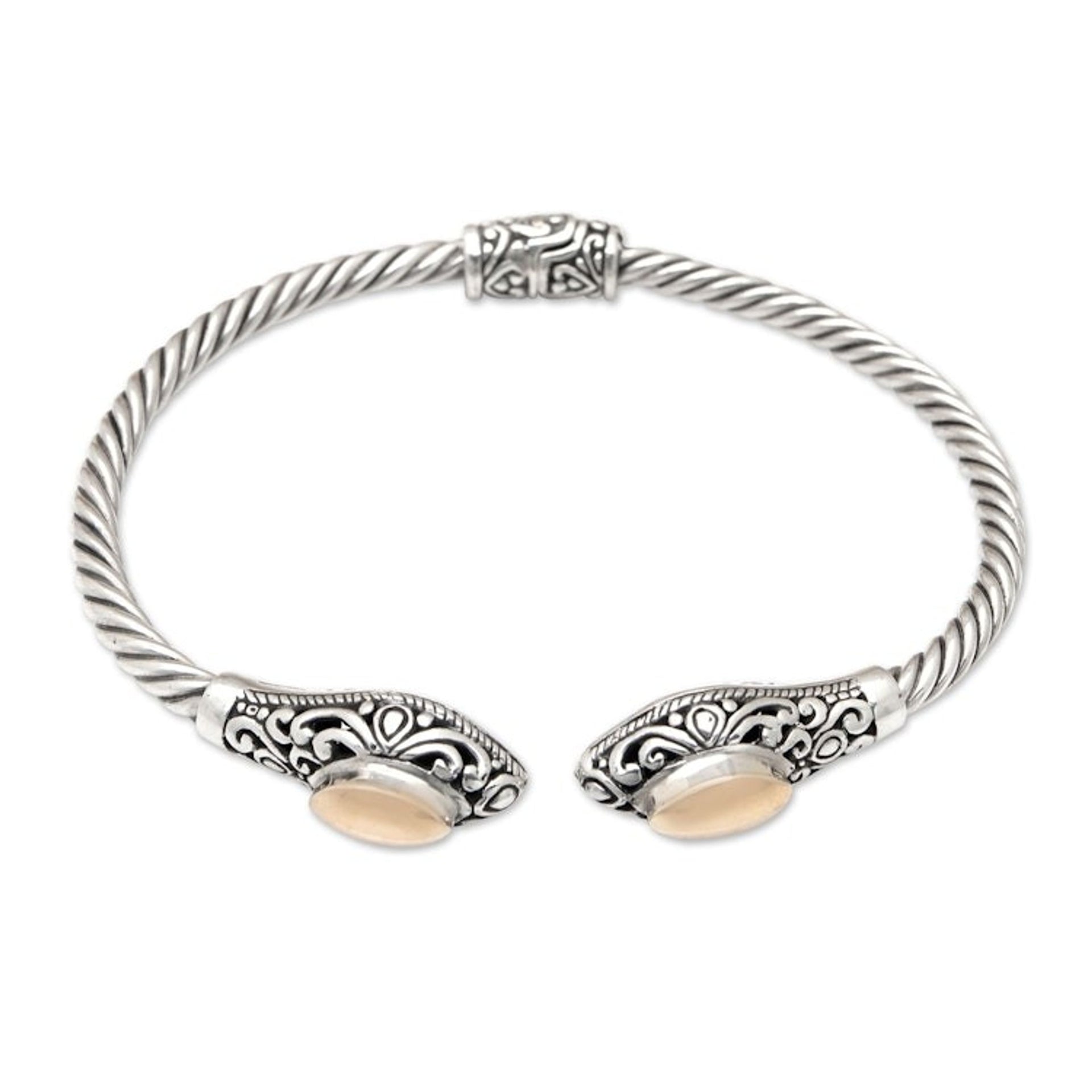 18k Gold-Accented Cuff Bracelet with Classic Motifs 'Golden Eden'