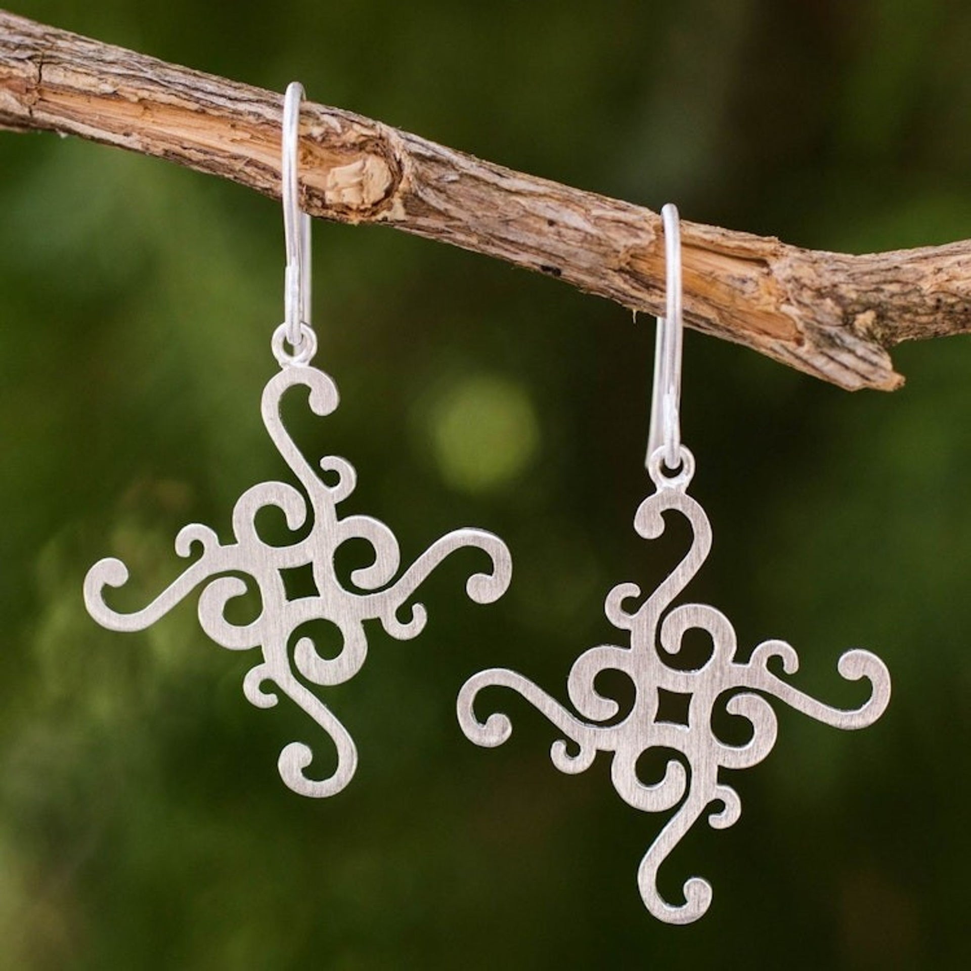 Fair Trade Earrings Thai Sterling Silver 'Thai Delicacy'