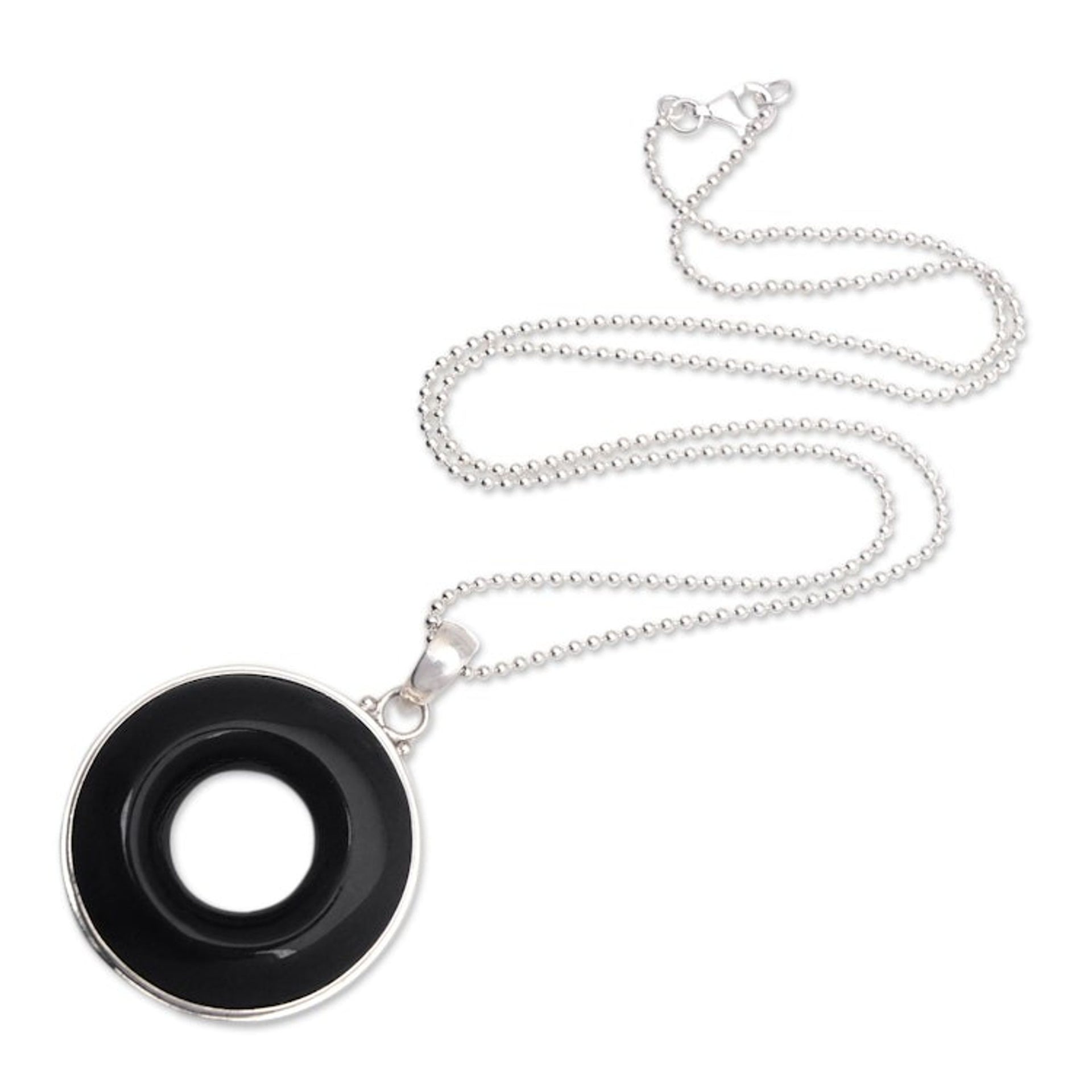 Sterling Silver Pendant Necklace in a High Polish Finish 'Mystic Core'