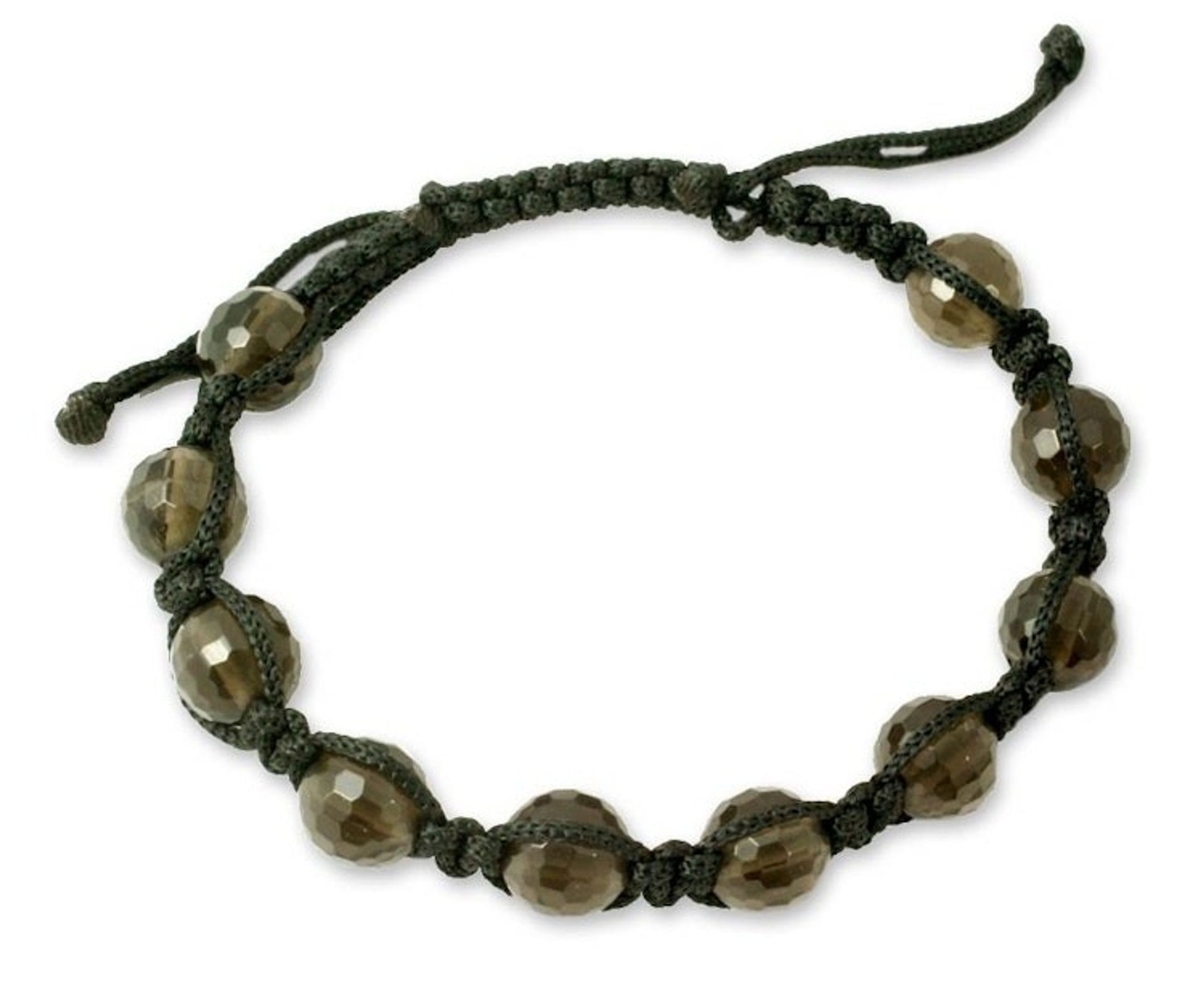 Smoky Quartz Shambhala-style Bracelet 'Joyful Oneness'