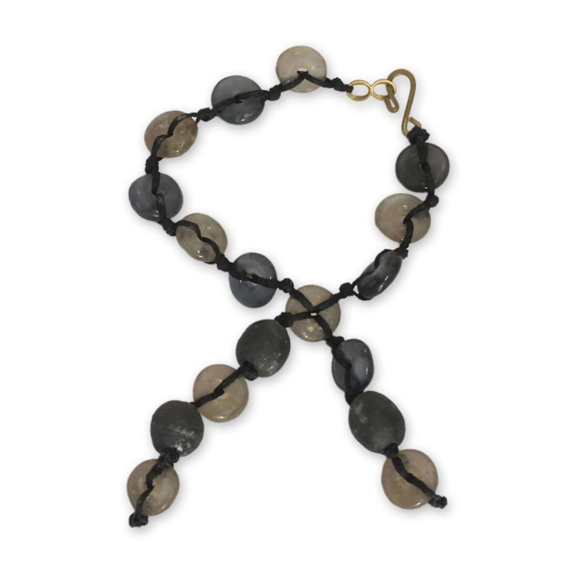 Recycled bead bracelet 'Pretty Taupe'