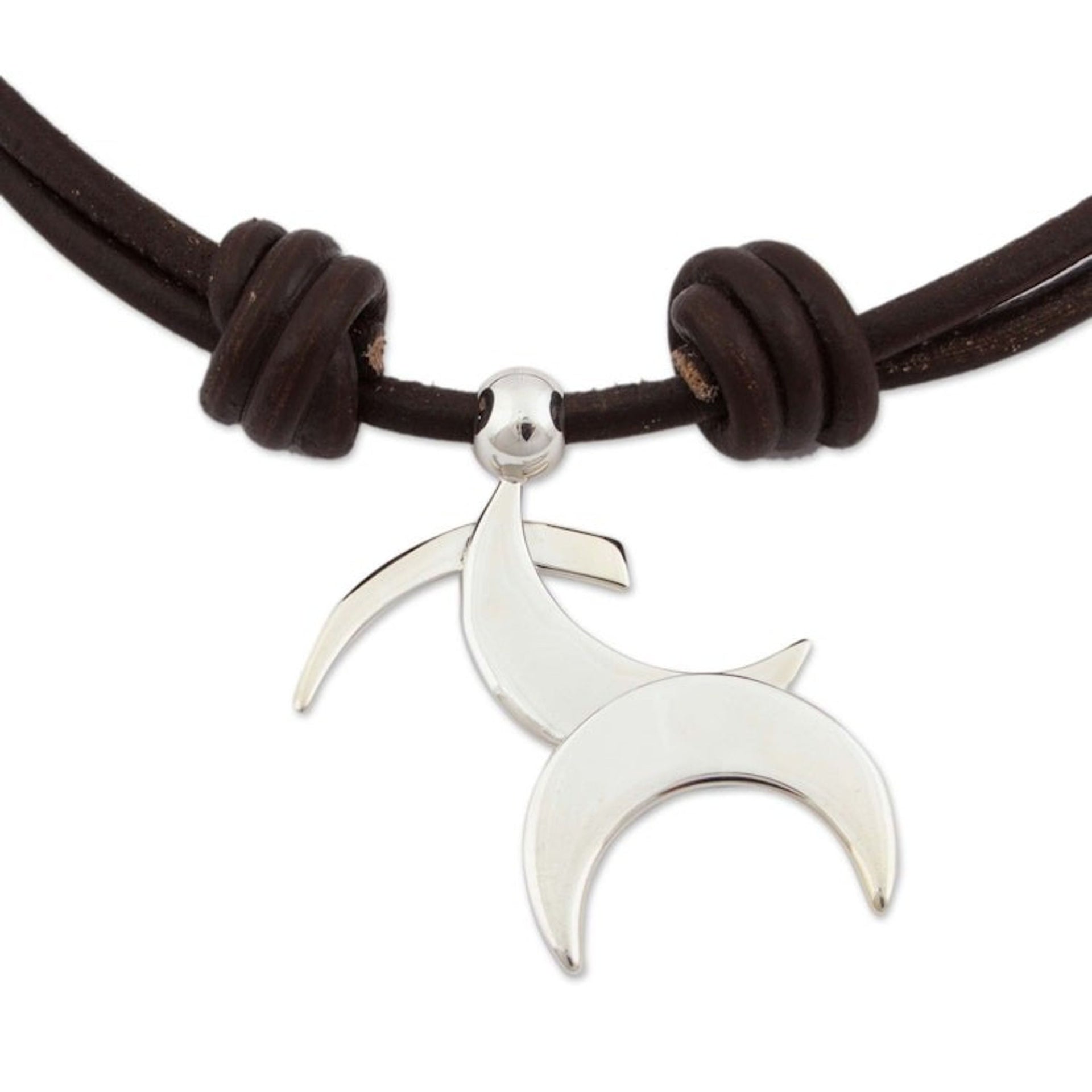 Taxco Sterling Silver Sagittarius Mexican Pendant Necklace 'Sagittarius Moon'