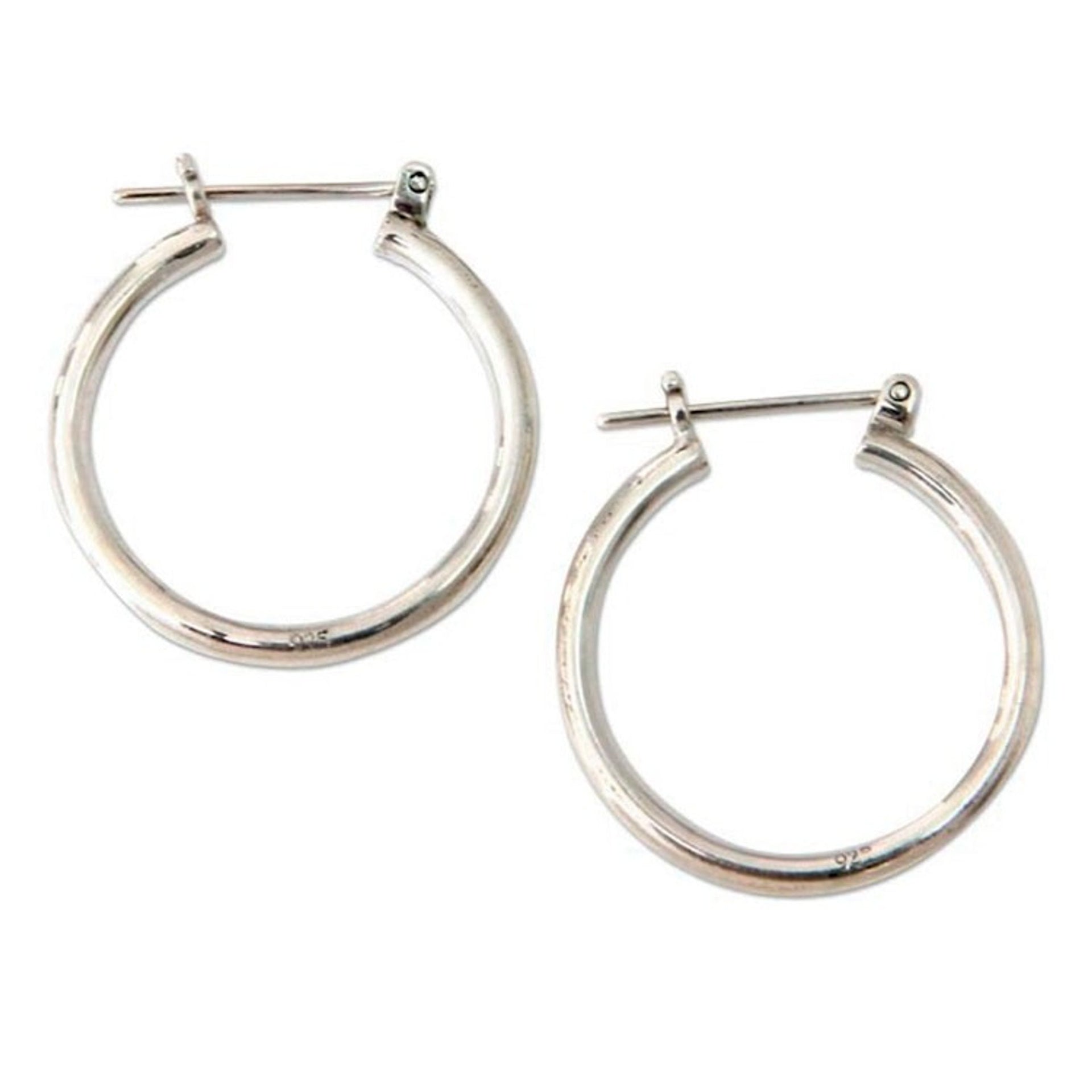 Sterling Silver Hoop Earrings 1 Inch 'Moonlit Goddess'