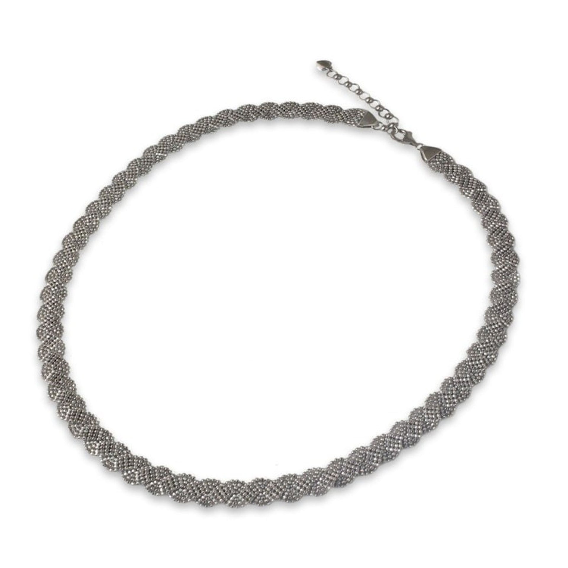 Sterling Silver 925 Necklace with Serpentine Curved Design 'Serpentine Chic'