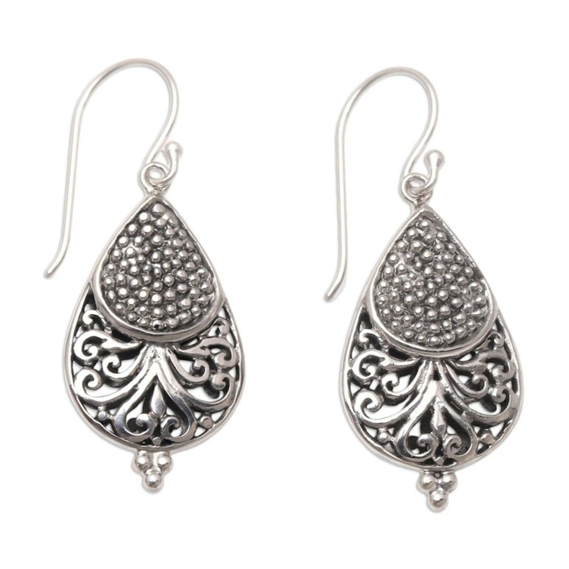 Hand Crafted Sterling Silver Dangle Earrings 'Same Day'