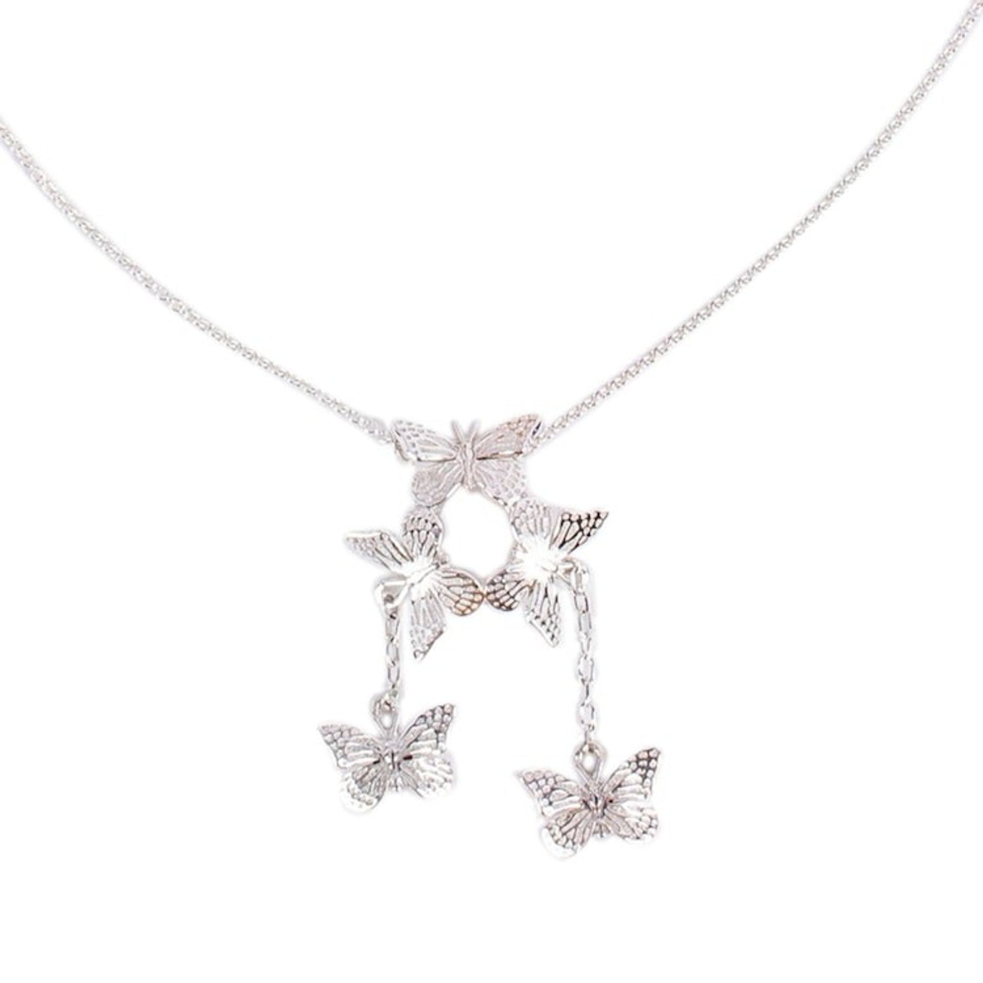 Butterfly Taxco Silver Statement Necklace 'Monarch Migration'
