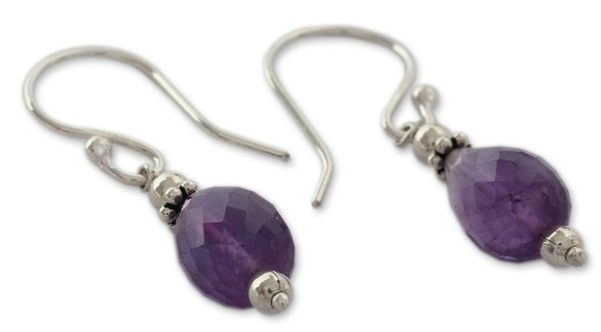 Amethyst dangle earrings 'Jagannath Mystique'