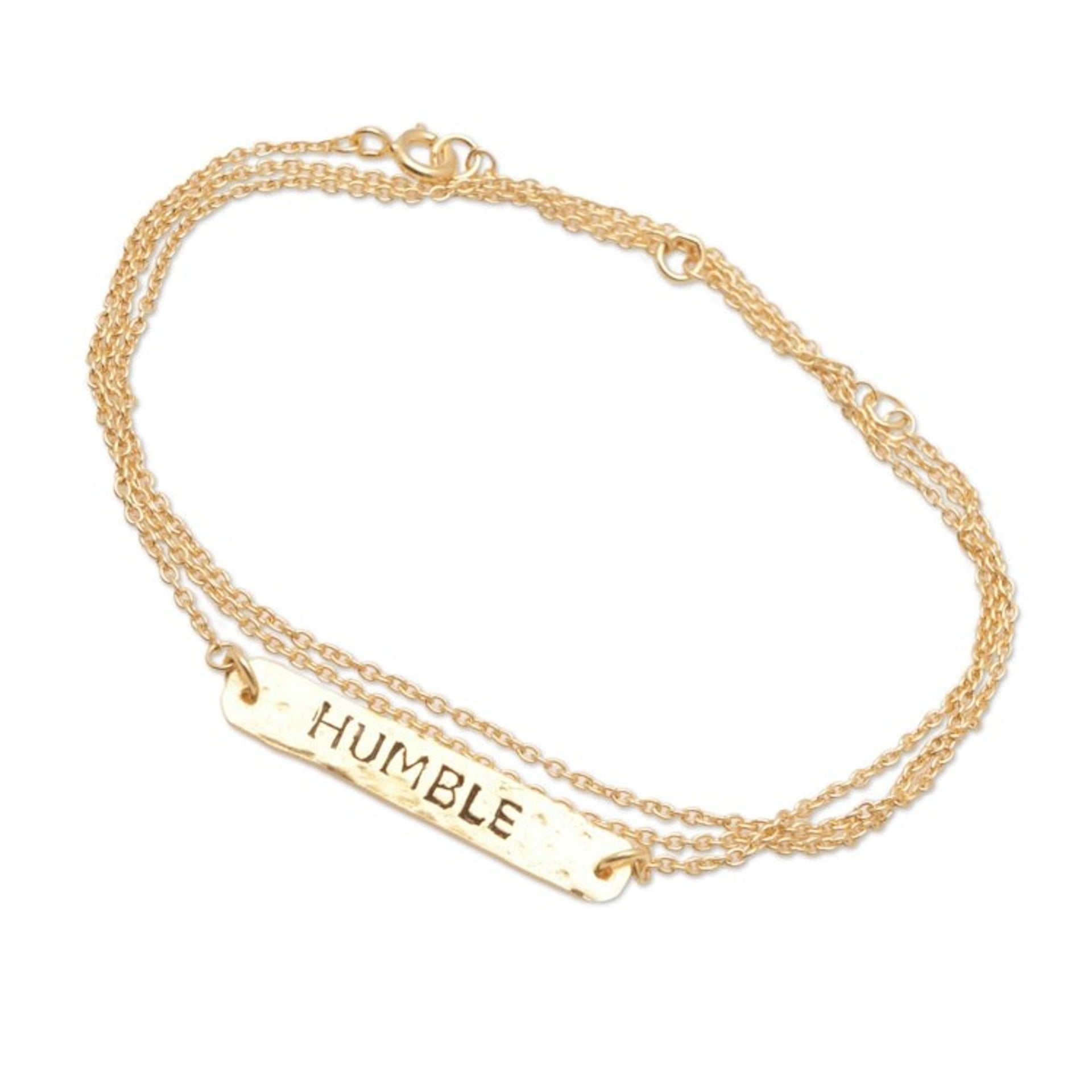 18k Gold-Plated Wrap Pendant Bracelet Crafted in Bali 'Humble Golden'