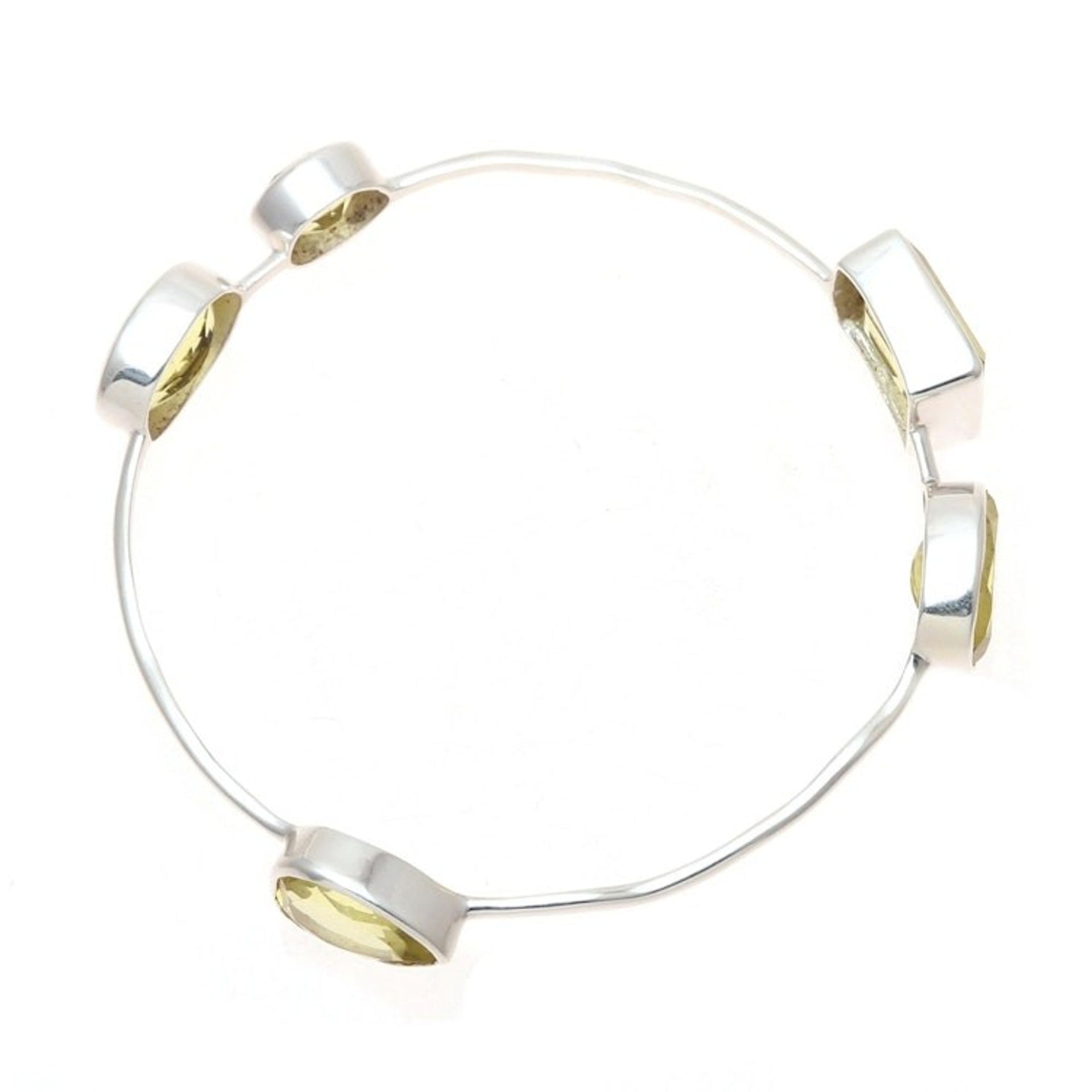 Yellow Quartz Bangle Bracelet from India 'Thoughtful'